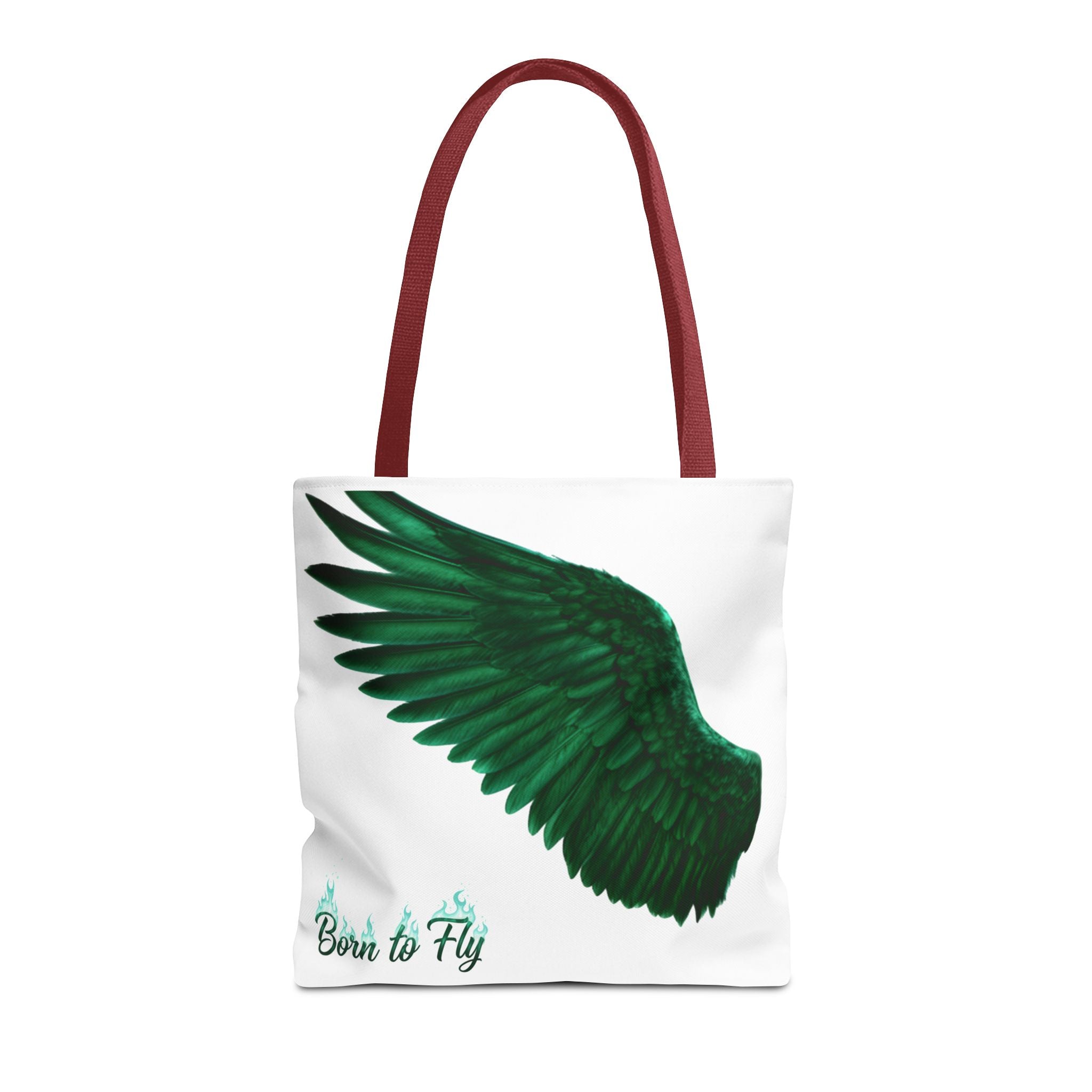 Emerald Wings Tote Bag — "Born to Fly" / "Emerald Flyer" Printed Tote