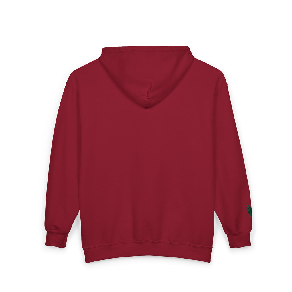 Emerald Flyer feather cuff zip hoodie