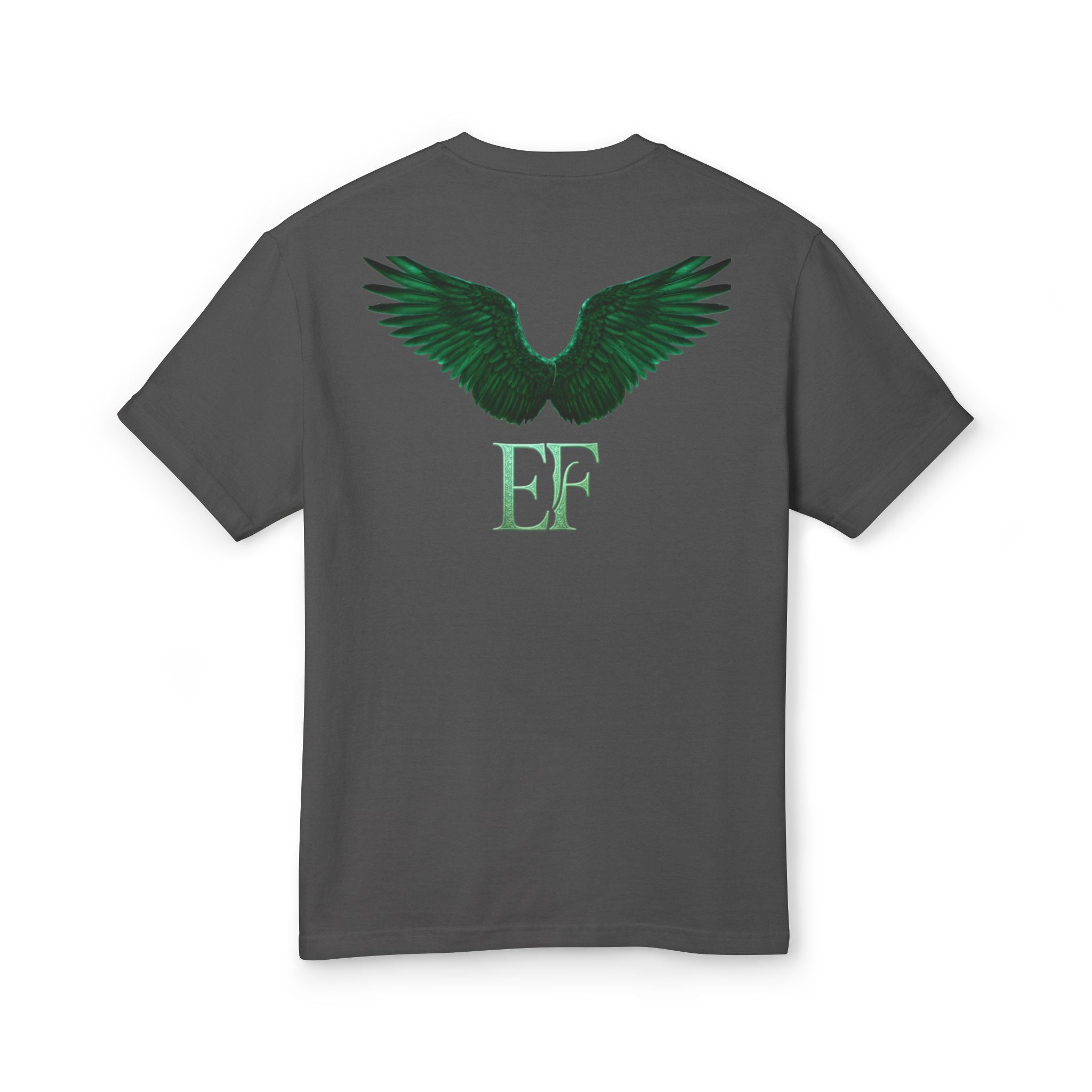 Emerald Flyer Tee — 'Emerald Flyer' Wings Graphic Cotton T-Shirt