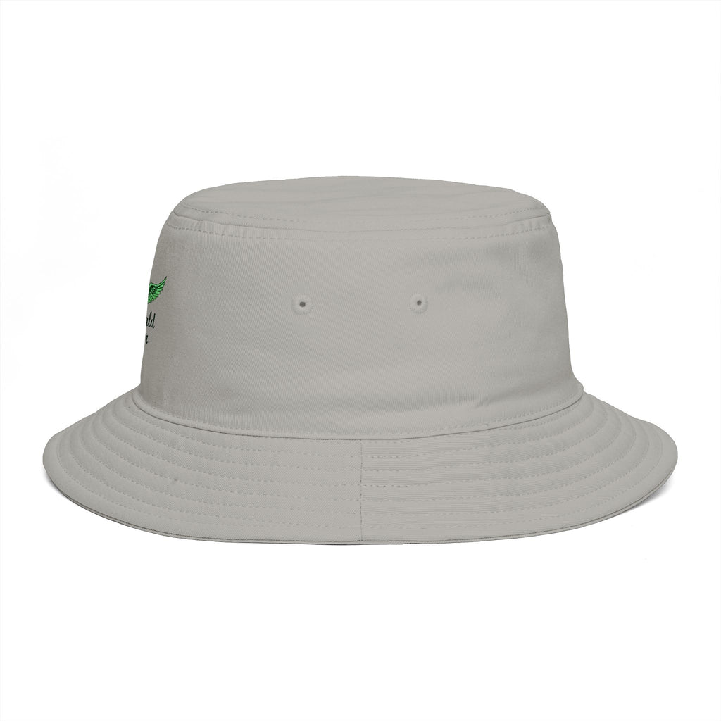 Emerald Tiger Brown Bucket Hat — Embroidered Green Winged Tiger Logo