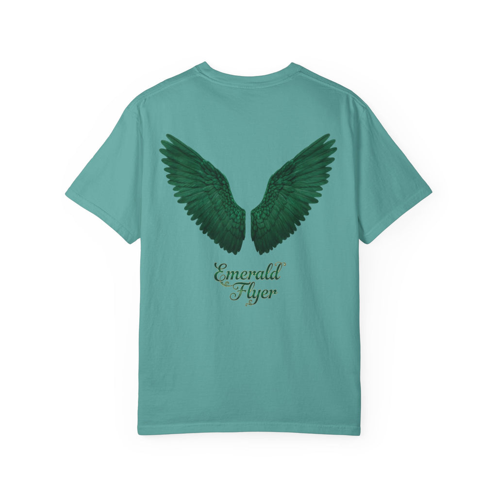 Emerald Flyer T-Shirt — 'Born to Fly' Wing Graphic