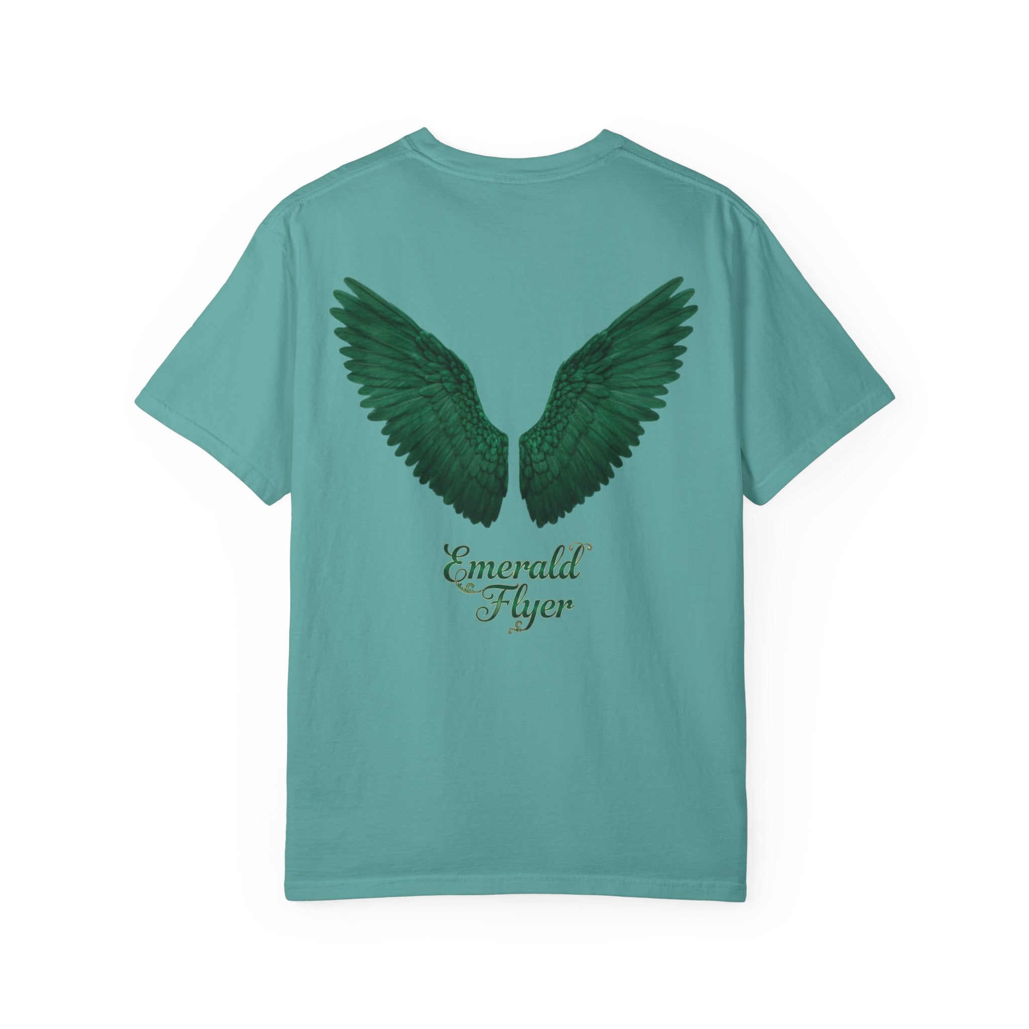 Emerald Flyer T-Shirt — 'Born to Fly' Wing Graphic