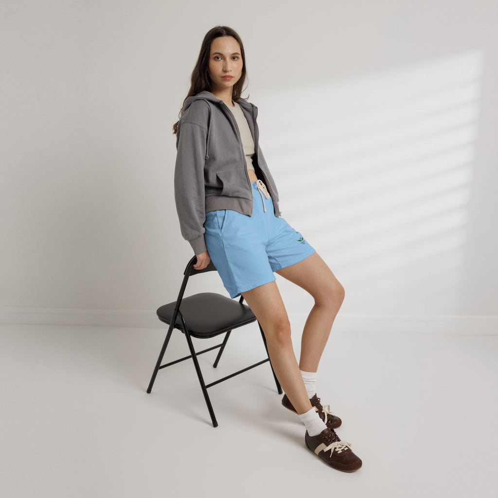 Emerald Flyer Fleece Sweat Shorts — Lightweight Garment-Dyed Lounge Shorts