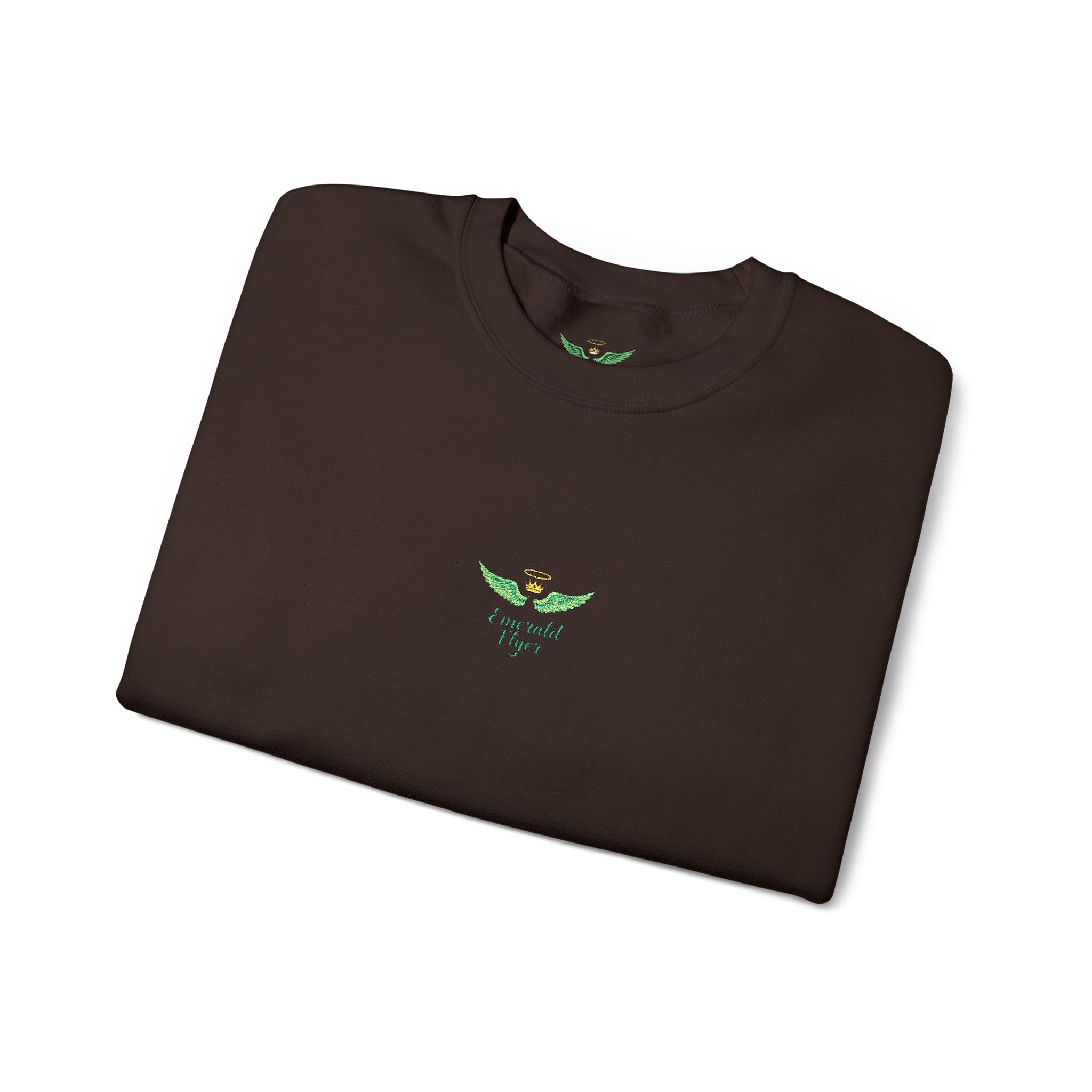 White Crewneck Sweatshirt with Tiny Green Plant Embroidery – “Plant Babe” Minimal Floral Design