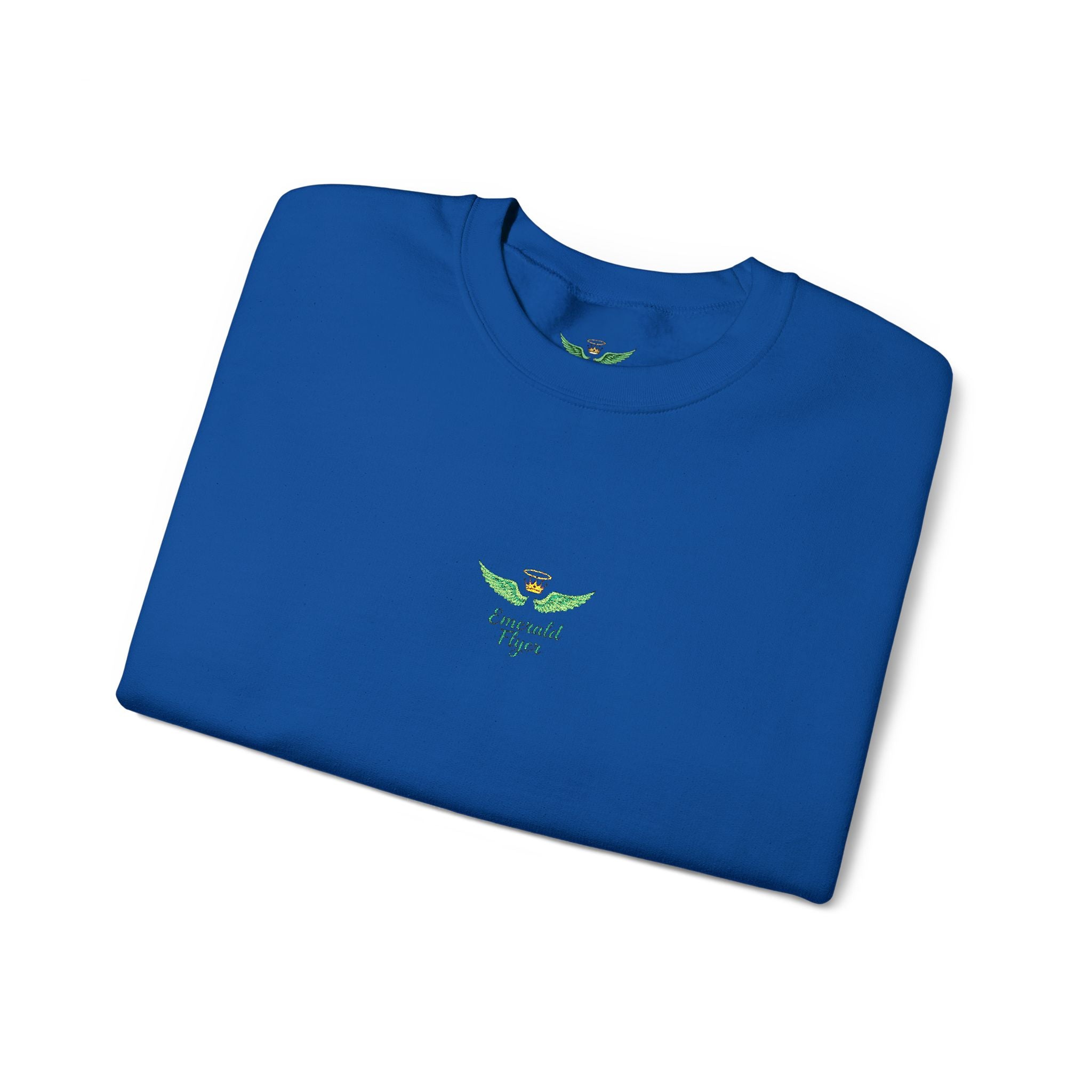 White Crewneck Sweatshirt with Tiny Green Plant Embroidery – “Plant Babe” Minimal Floral Design