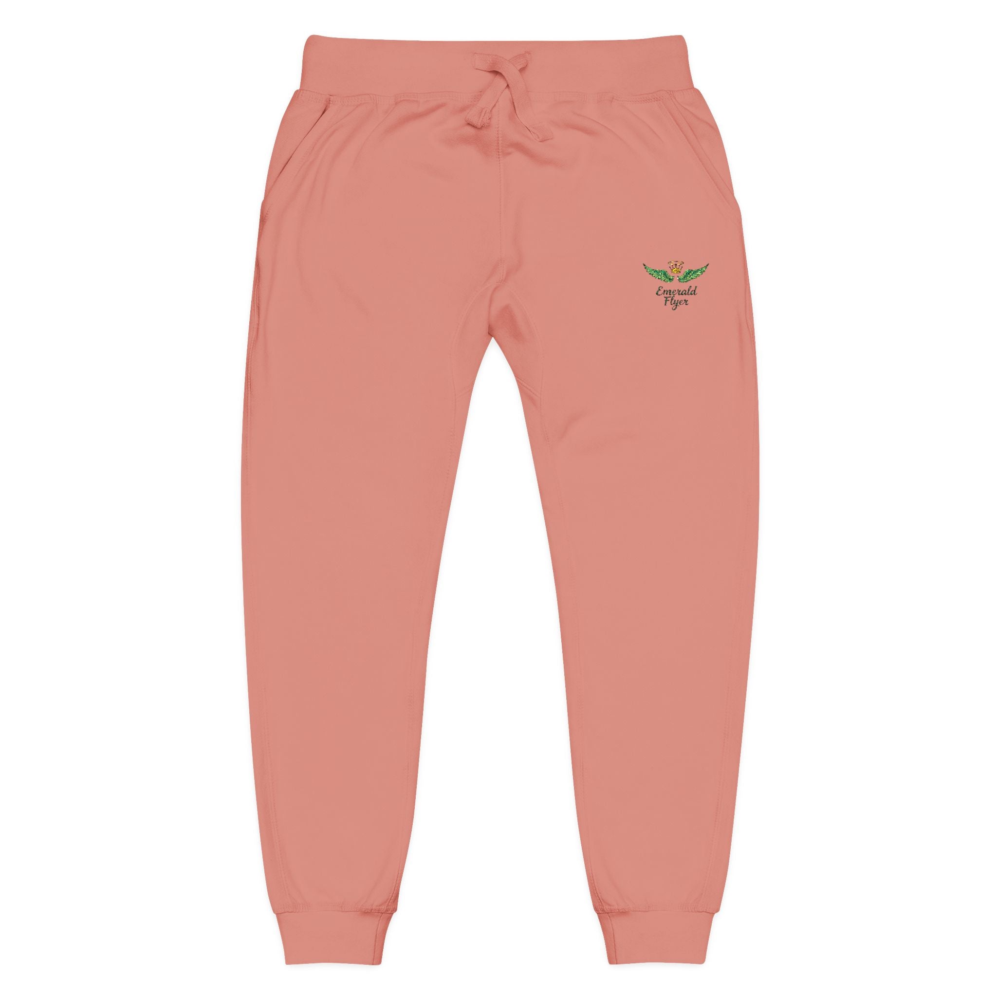 Embroidered Rose Pink Sweatpants | Cozy Fleece Joggers