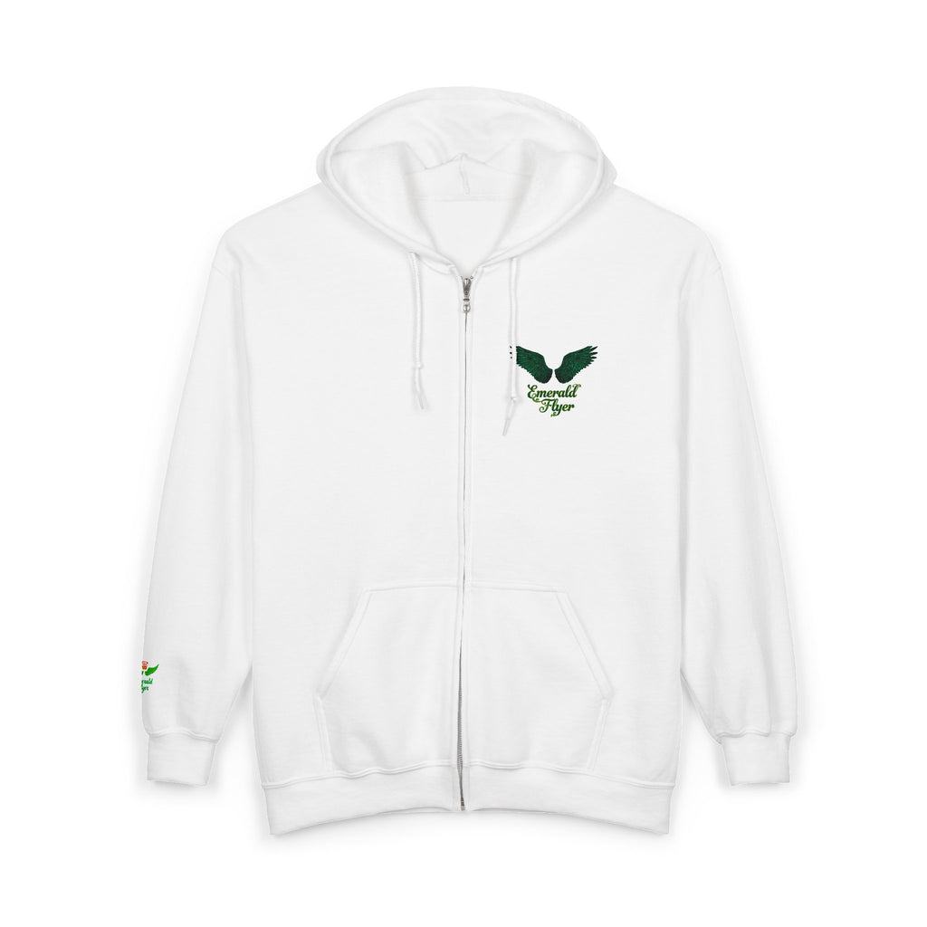 Emerald Flyer Full Zip Hoodie Cuff Logo