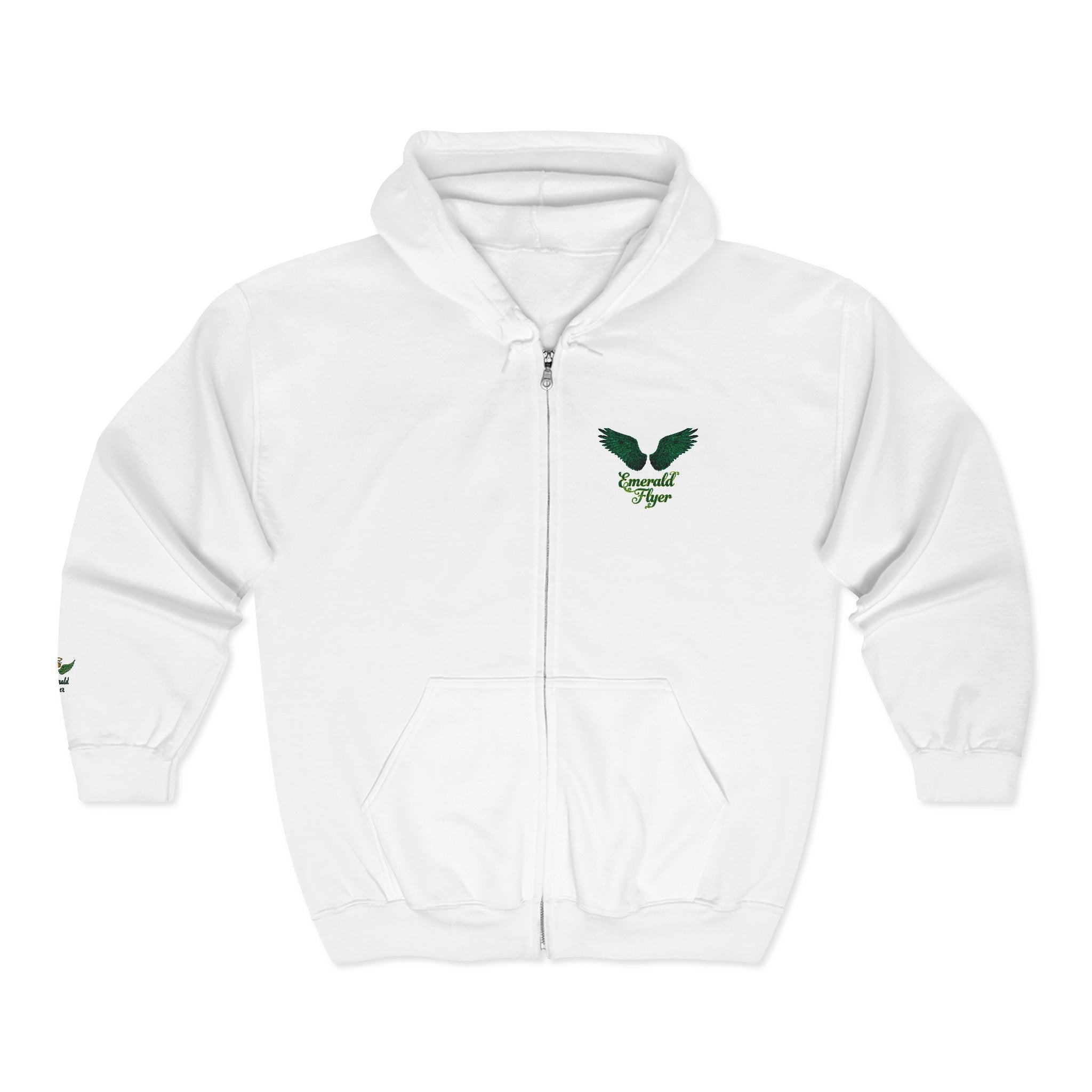 Emerald Flyer Full Zip Hoodie Cuff Logo
