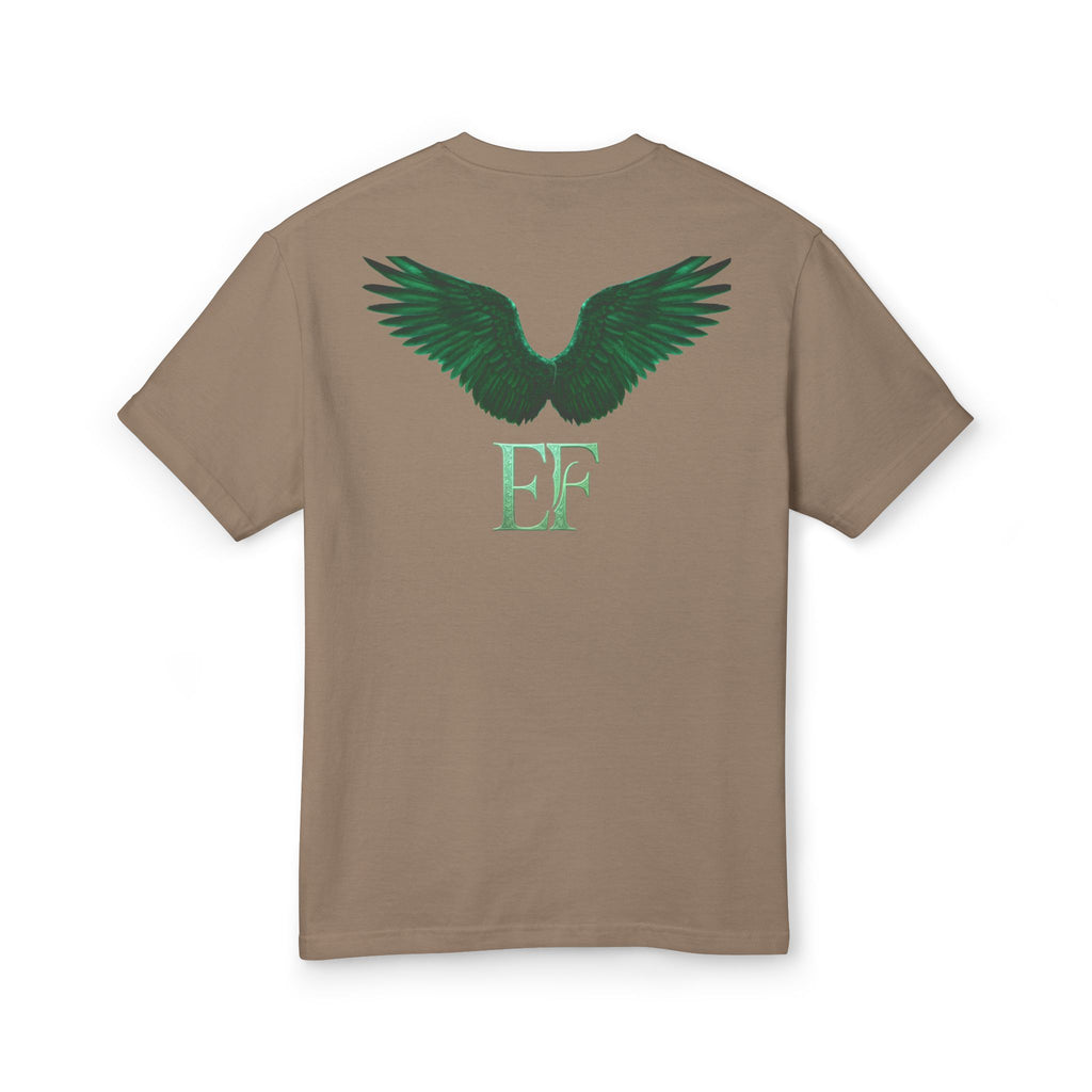 Emerald Flyer Tee — 'Emerald Flyer' Wings Graphic Cotton T-Shirt