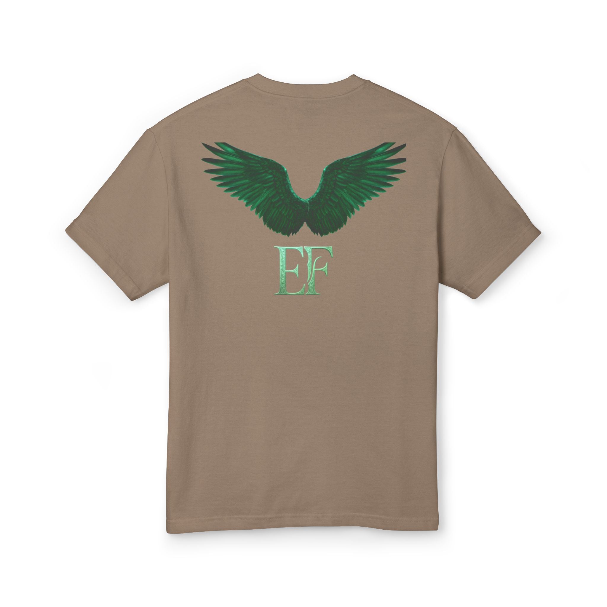 Emerald Flyer Tee — 'Emerald Flyer' Wings Graphic Cotton T-Shirt