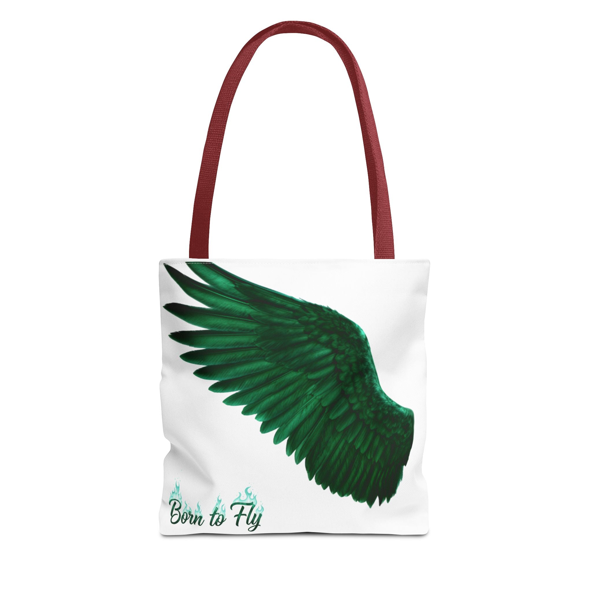 Emerald Wings Tote Bag — "Born to Fly" / "Emerald Flyer" Printed Tote