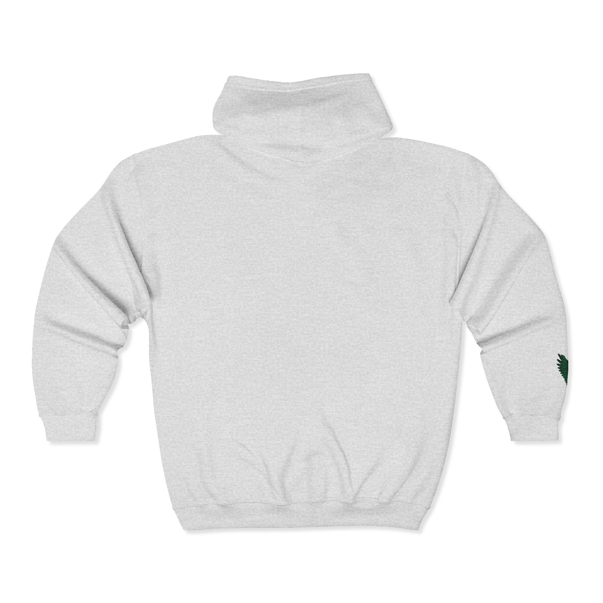 Emerald Flyer feather cuff zip hoodie
