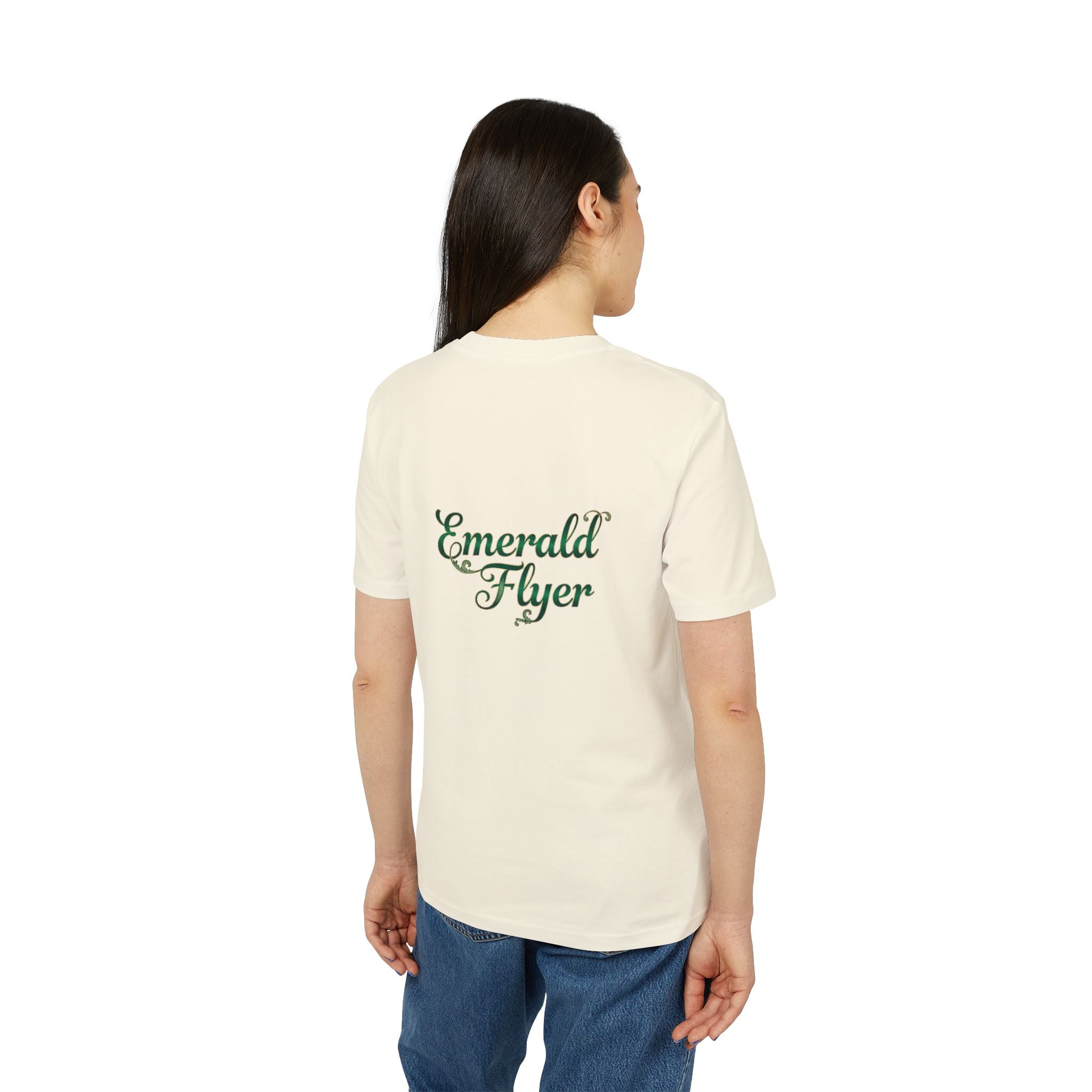Emerald Flyer T-Shirt — Winged Gem Graphic "Born To Fly"