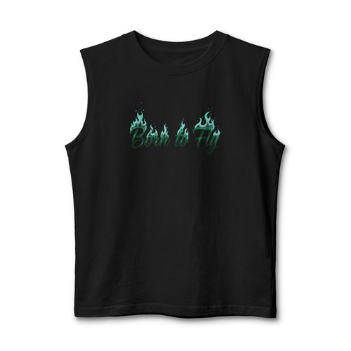 Born To Fly Muscle Tank — Emerald Flyer Wing Graphic Tank Top