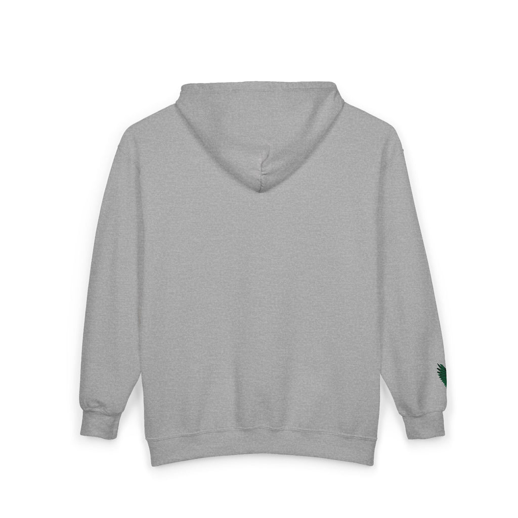 Emerald Flyer feather cuff zip hoodie