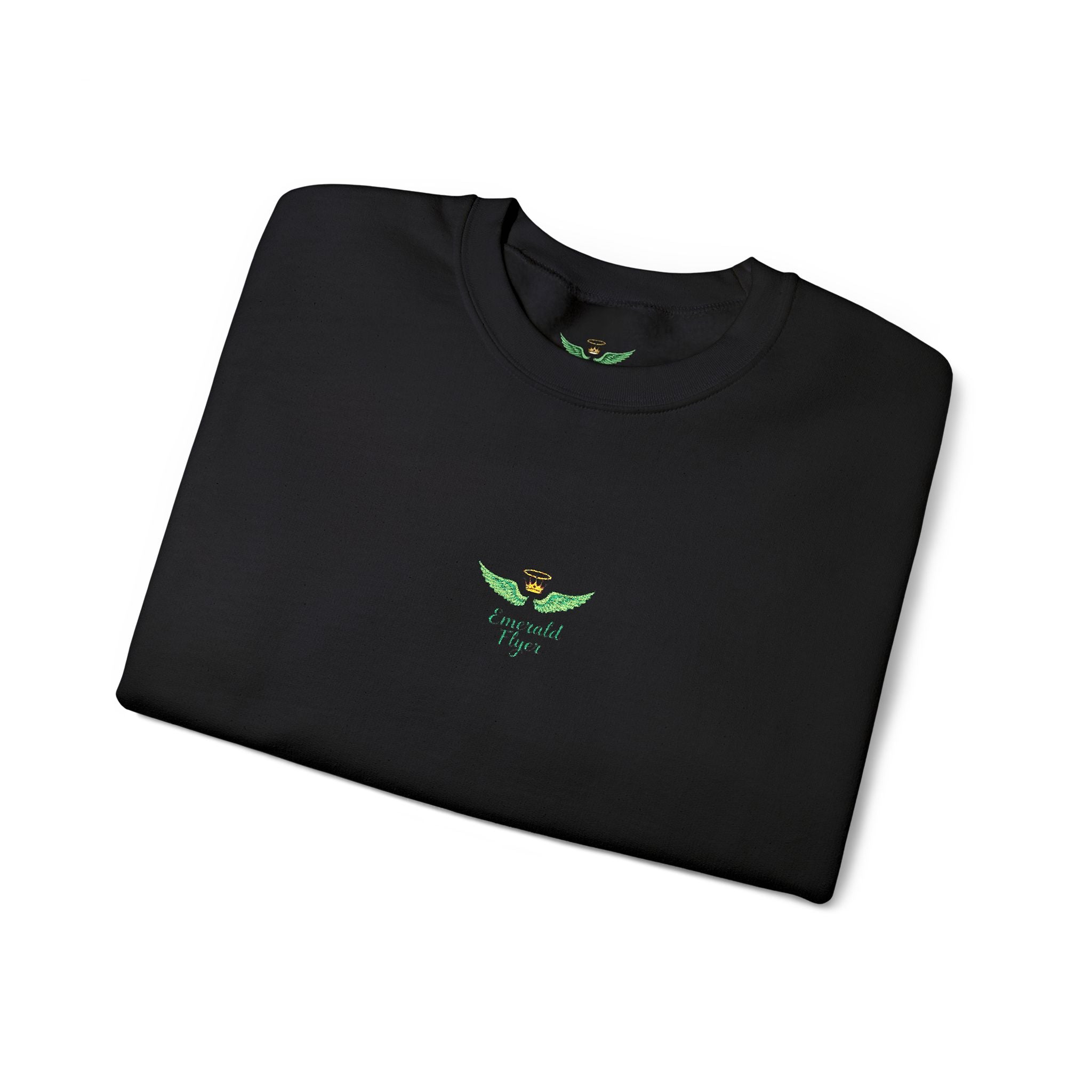 White Crewneck Sweatshirt with Tiny Green Plant Embroidery – “Plant Babe” Minimal Floral Design