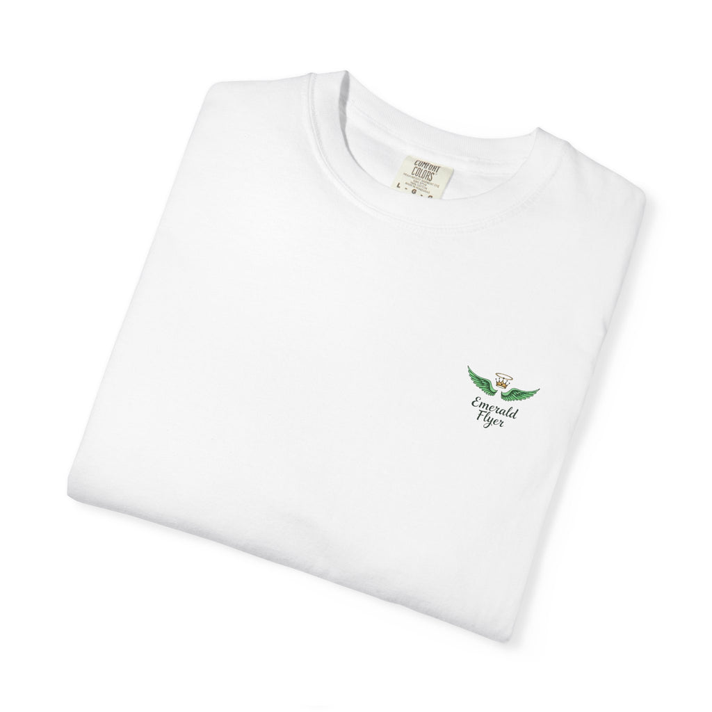 Emerald Flyer T-Shirt — 'Born to Fly' Wing Graphic