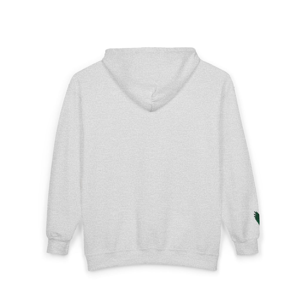 Emerald Flyer feather cuff zip hoodie