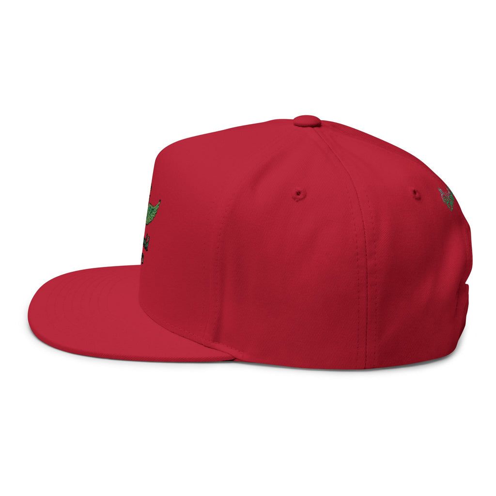 Emerald Flyer winged crown embroidery Flat Bill Cap | baseball snapback