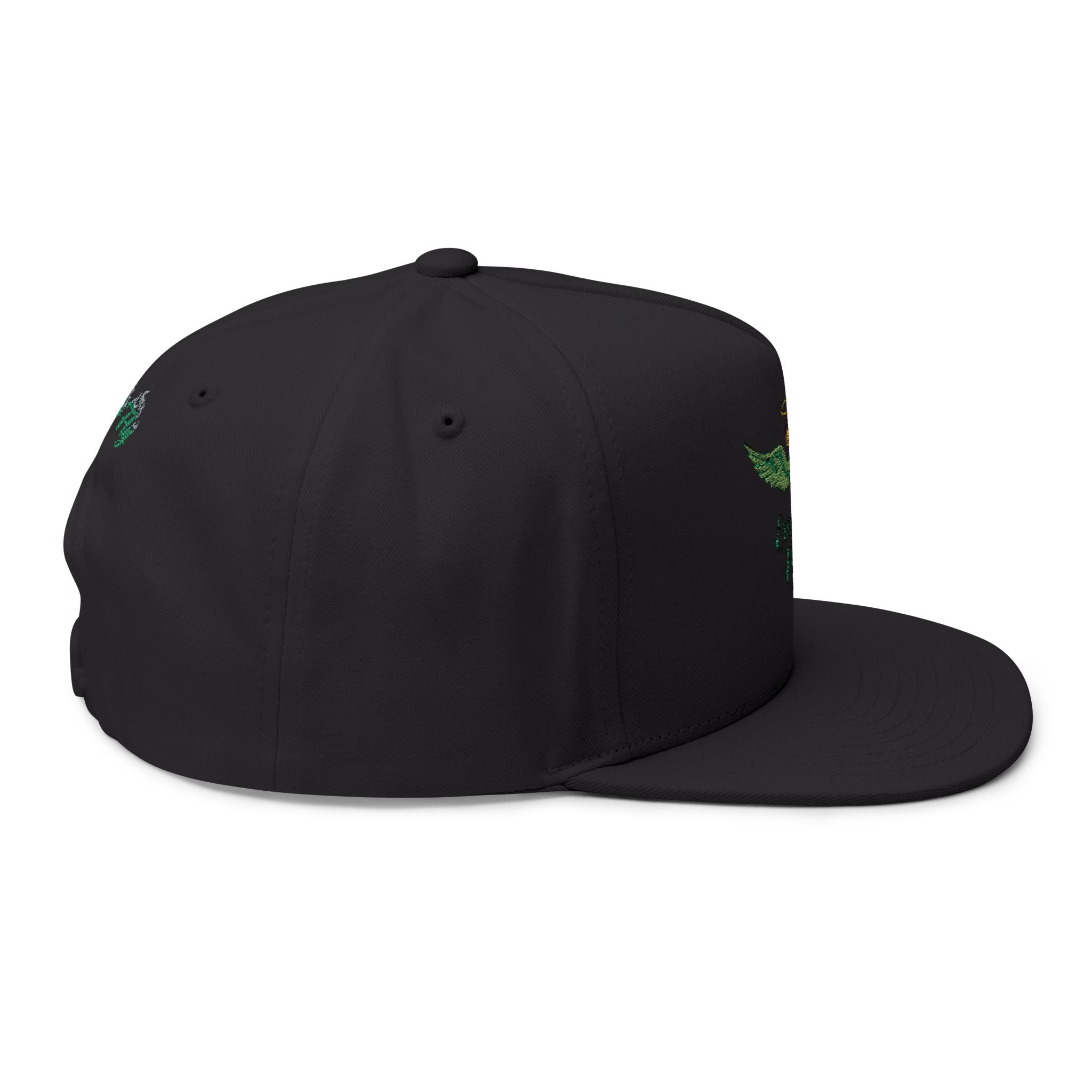 Emerald Flyer winged crown embroidery Flat Bill Cap | baseball snapback