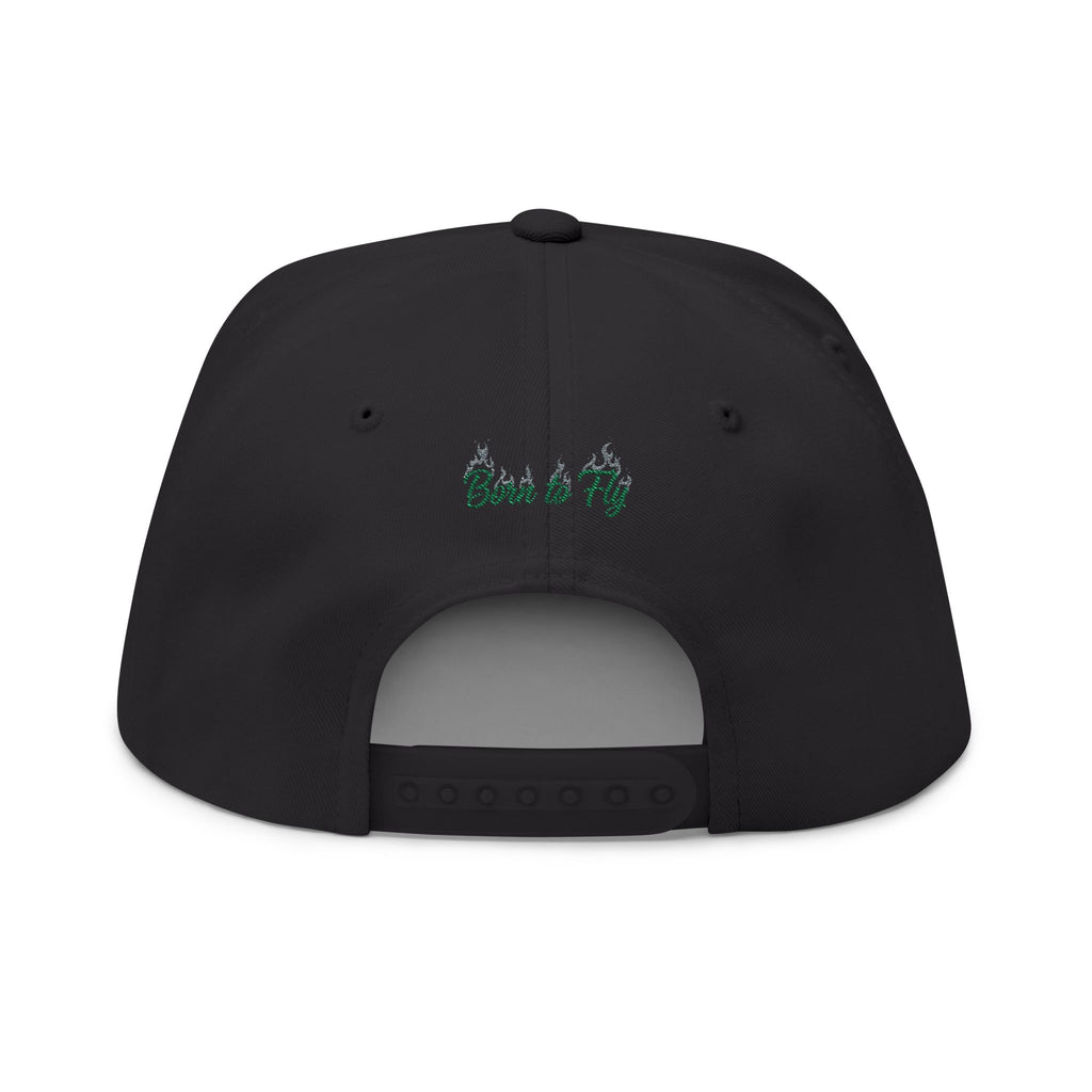 Emerald Flyer winged crown embroidery Flat Bill Cap | baseball snapback