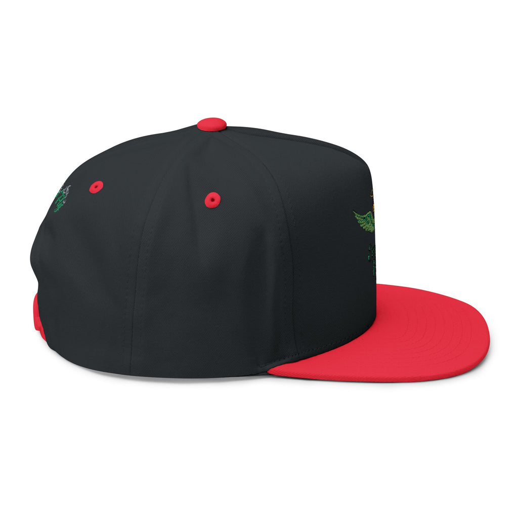 Emerald Flyer winged crown embroidery Flat Bill Cap | baseball snapback