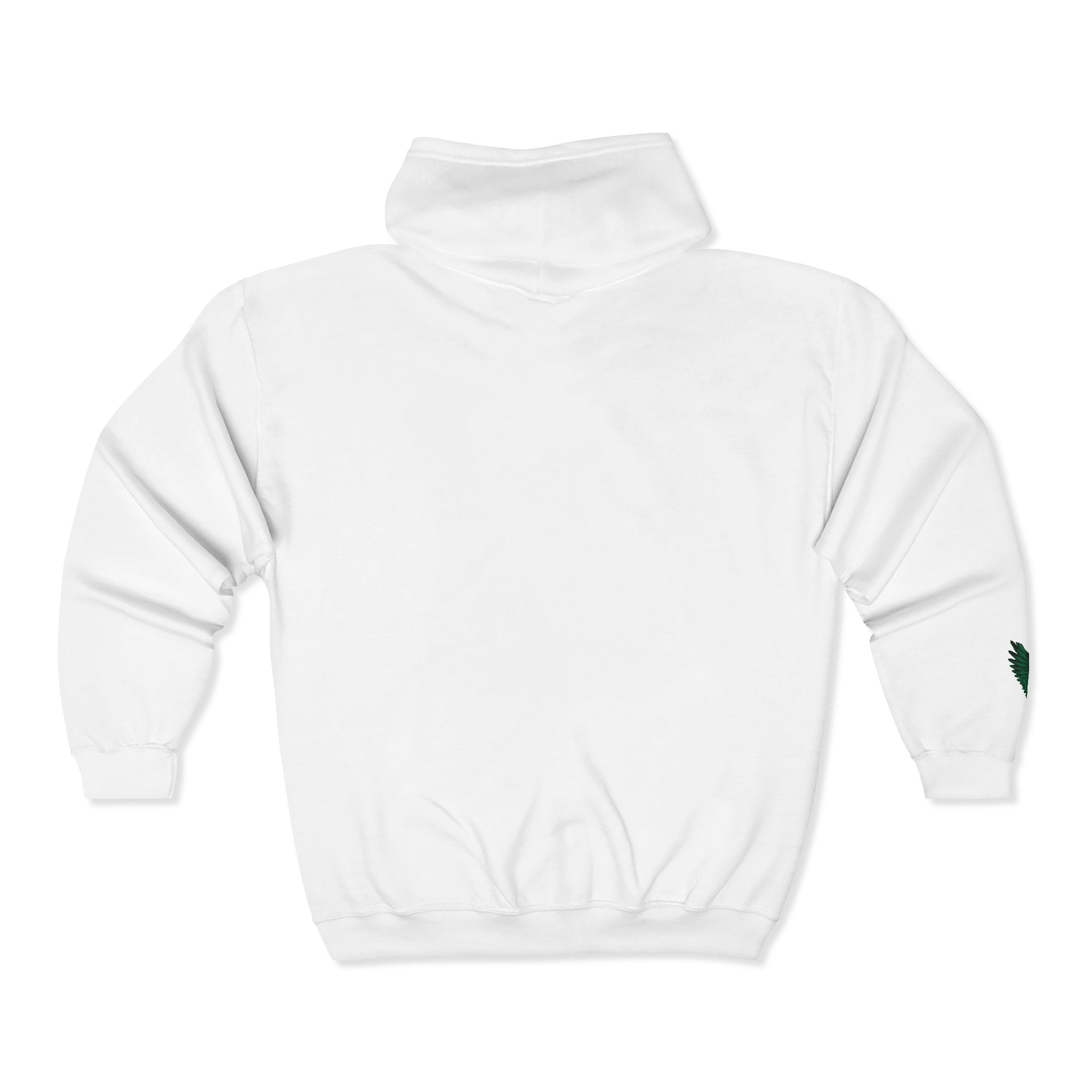 Emerald Flyer feather cuff zip hoodie