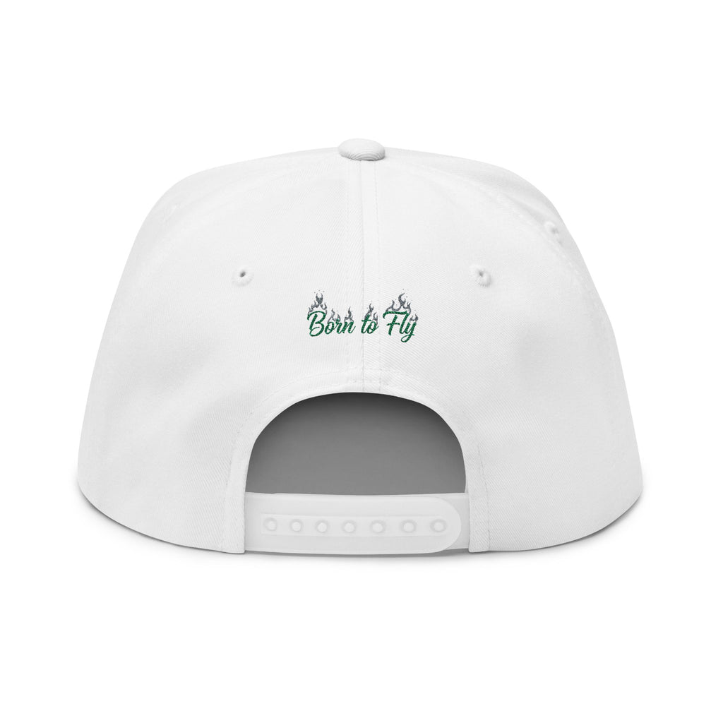 Emerald Flyer winged crown embroidery Flat Bill Cap | baseball snapback