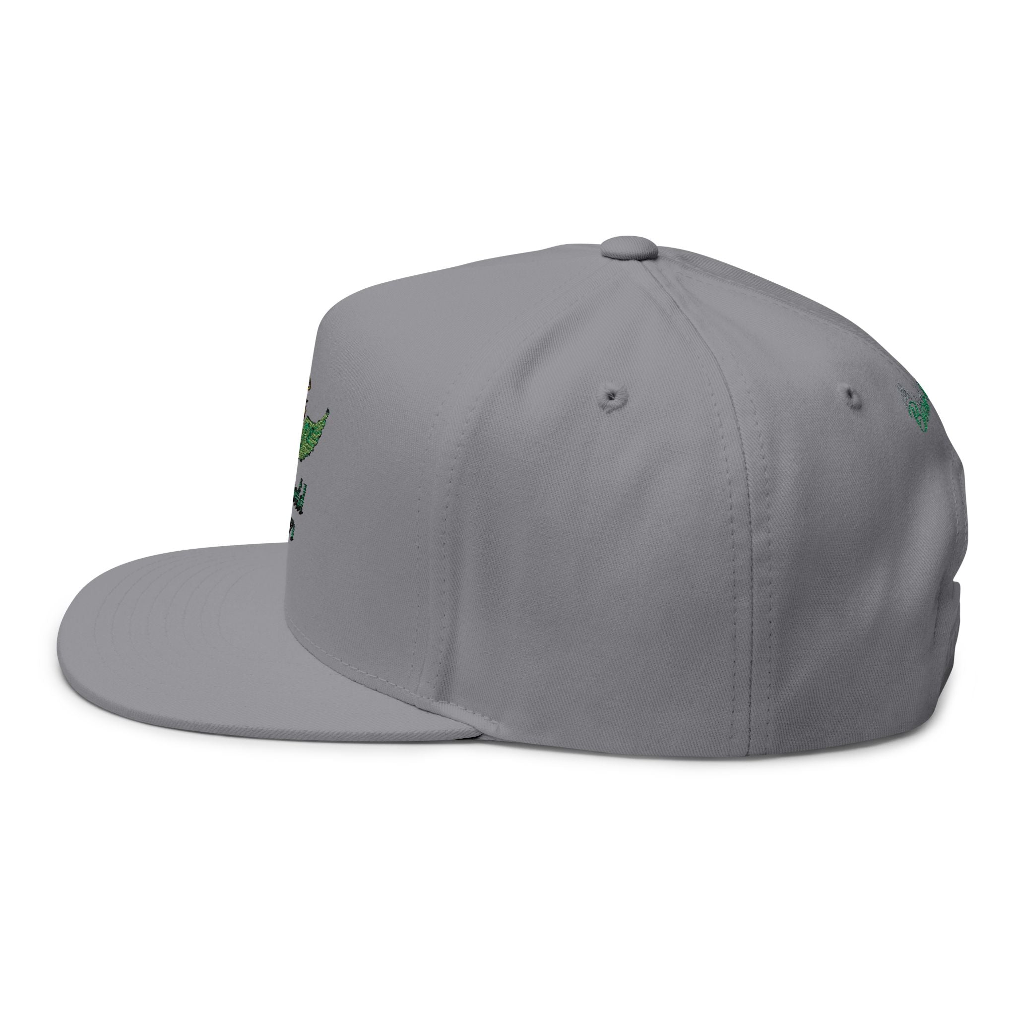 Emerald Flyer winged crown embroidery Flat Bill Cap | baseball snapback