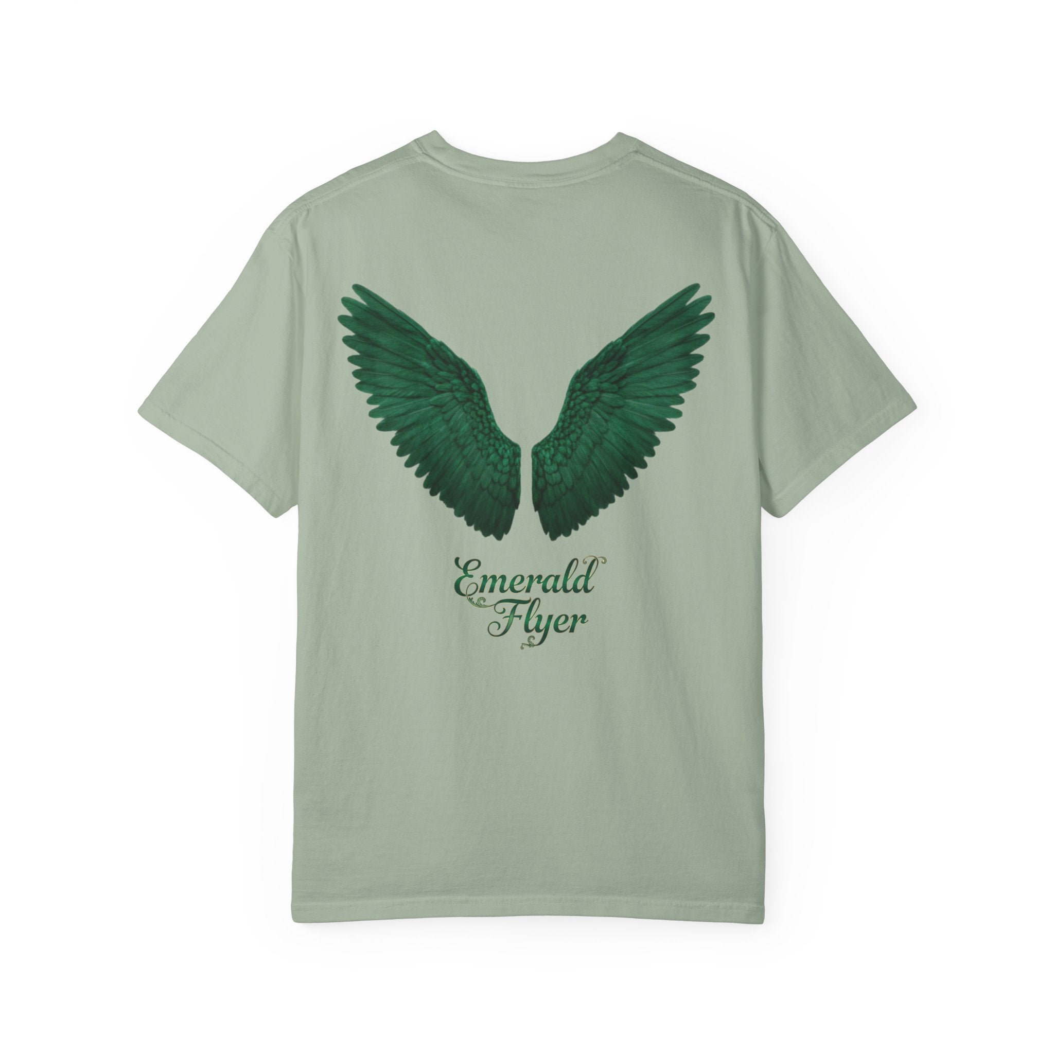 Emerald Flyer T-Shirt — 'Born to Fly' Wing Graphic