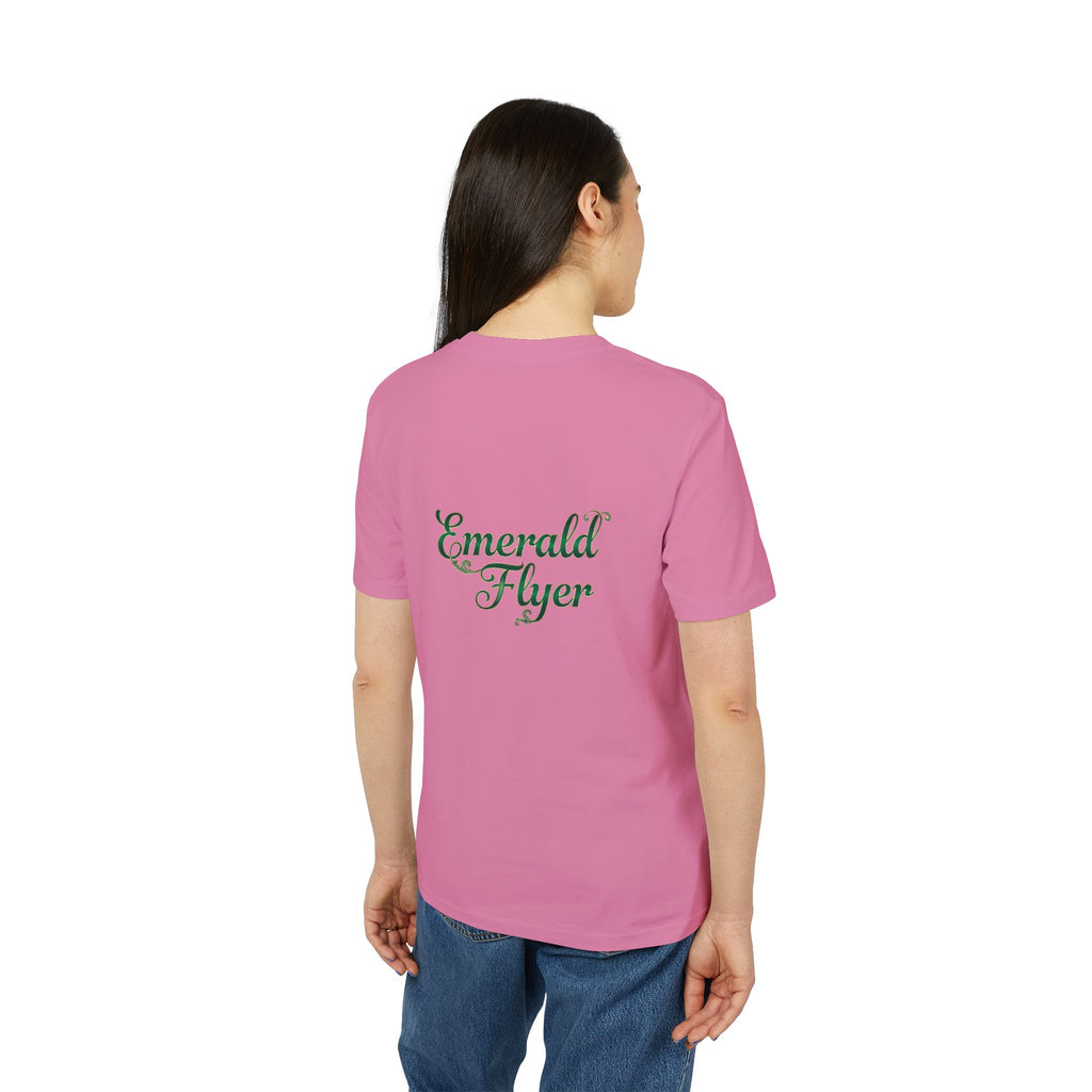 Emerald Flyer T-Shirt — Winged Gem Graphic "Born To Fly"