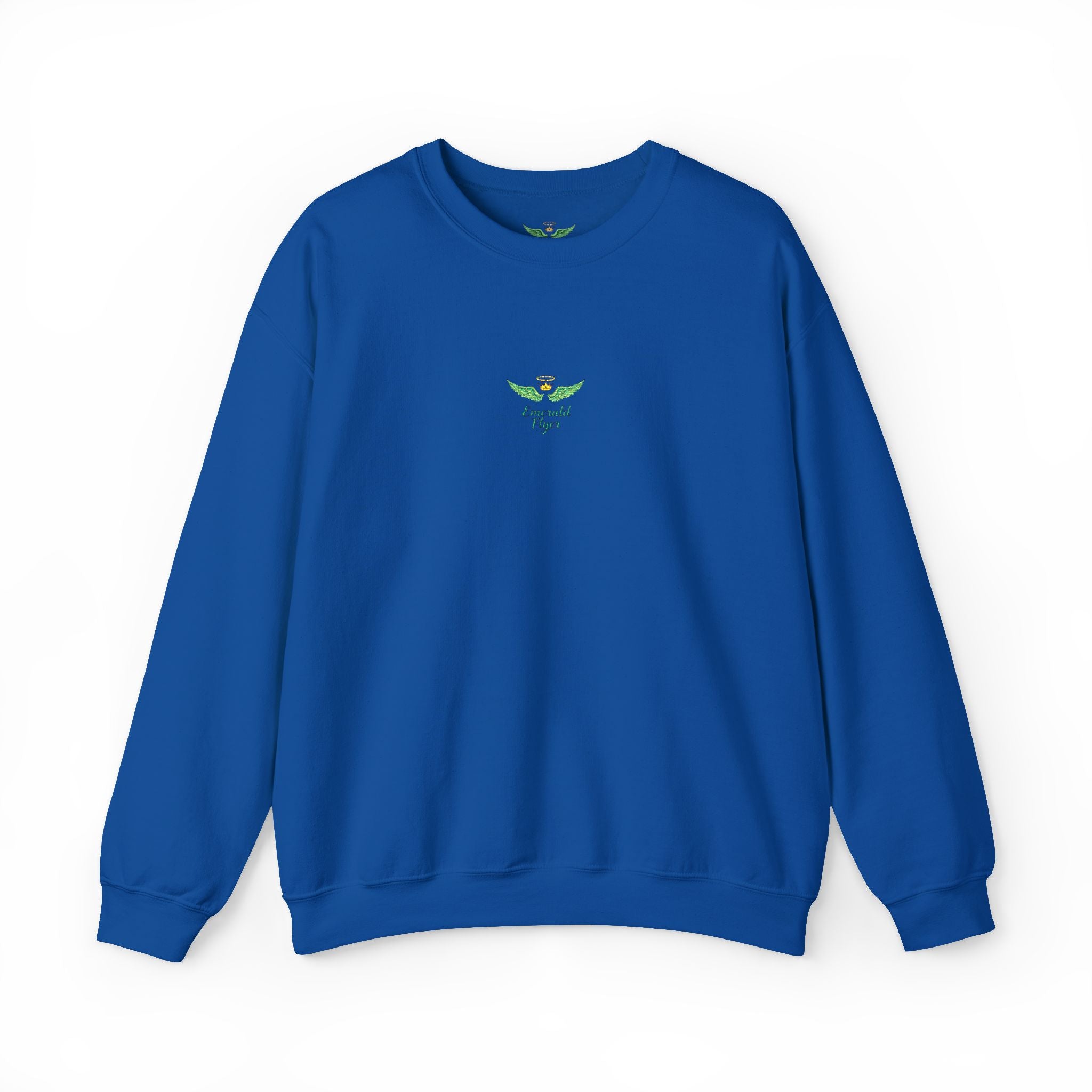 White Crewneck Sweatshirt with Tiny Green Plant Embroidery – “Plant Babe” Minimal Floral Design