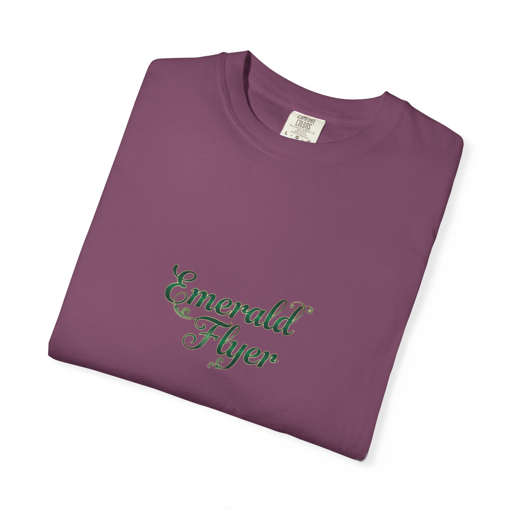 Emerald Flyer T-Shirt — "Born To Fly" Winged Emerald Graphic Tee