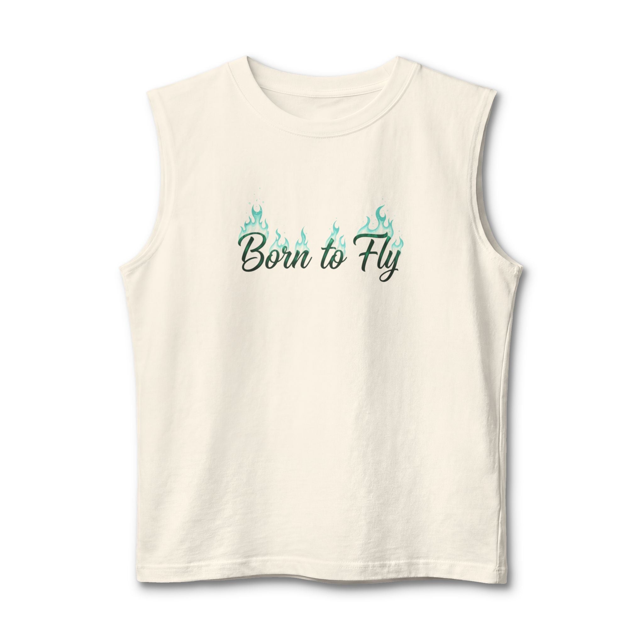 Born To Fly Muscle Tank — Emerald Flyer Wing Graphic Tank Top