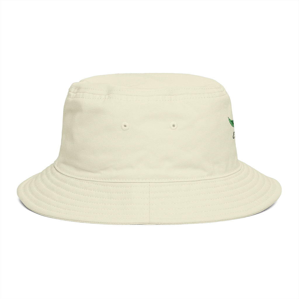 Emerald Tiger Brown Bucket Hat — Embroidered Green Winged Tiger Logo