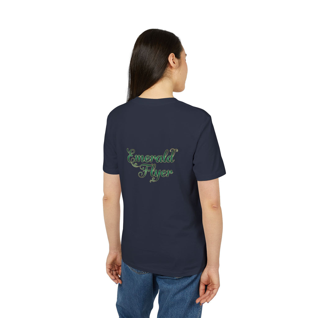 Emerald Flyer T-Shirt — Winged Gem Graphic "Born To Fly"