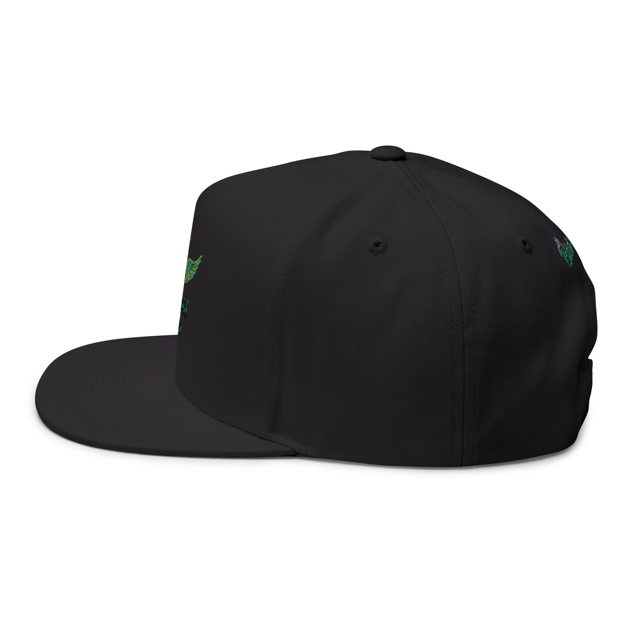 Emerald Flyer winged crown embroidery Flat Bill Cap | baseball snapback