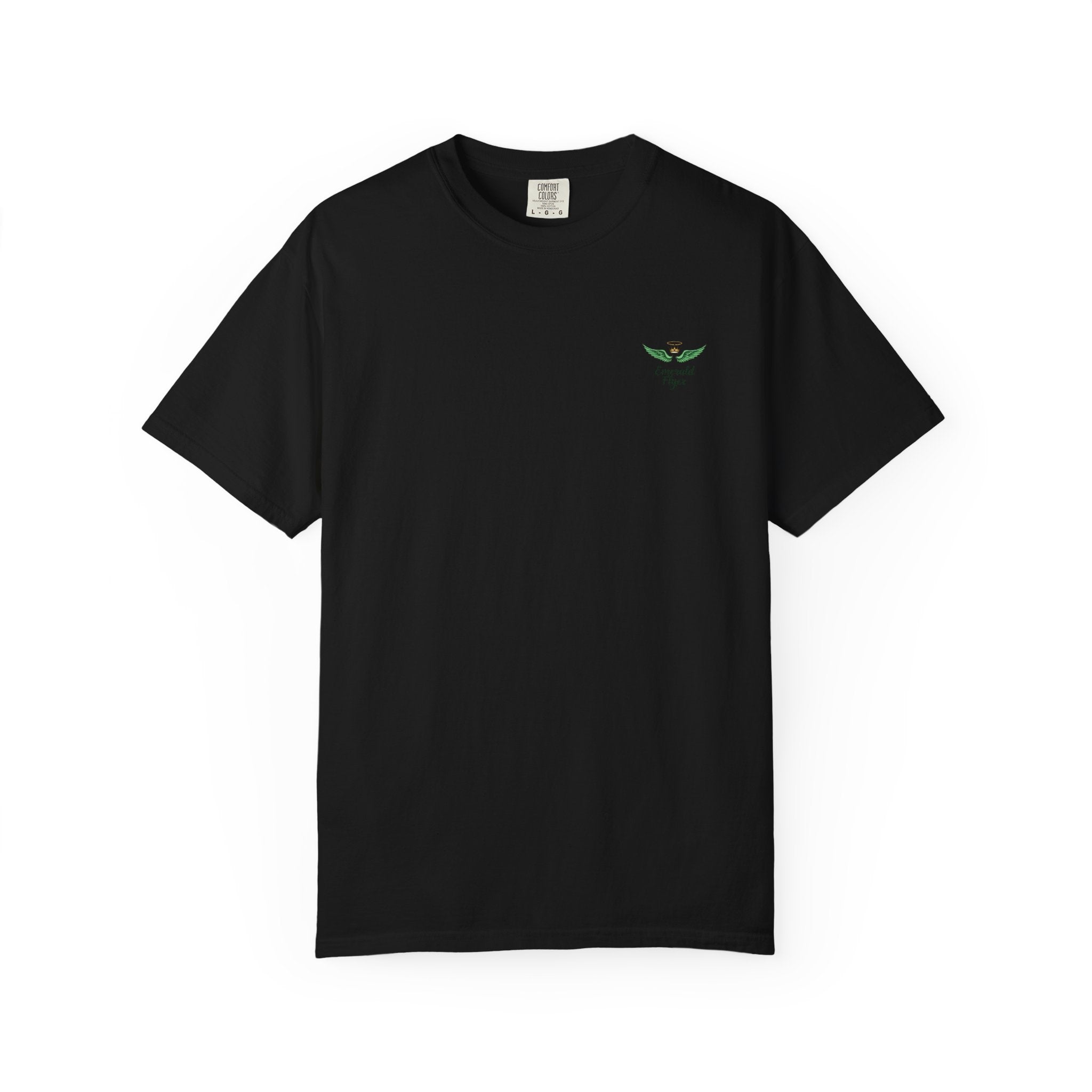 Emerald Flyer T-Shirt — 'Born to Fly' Wing Graphic