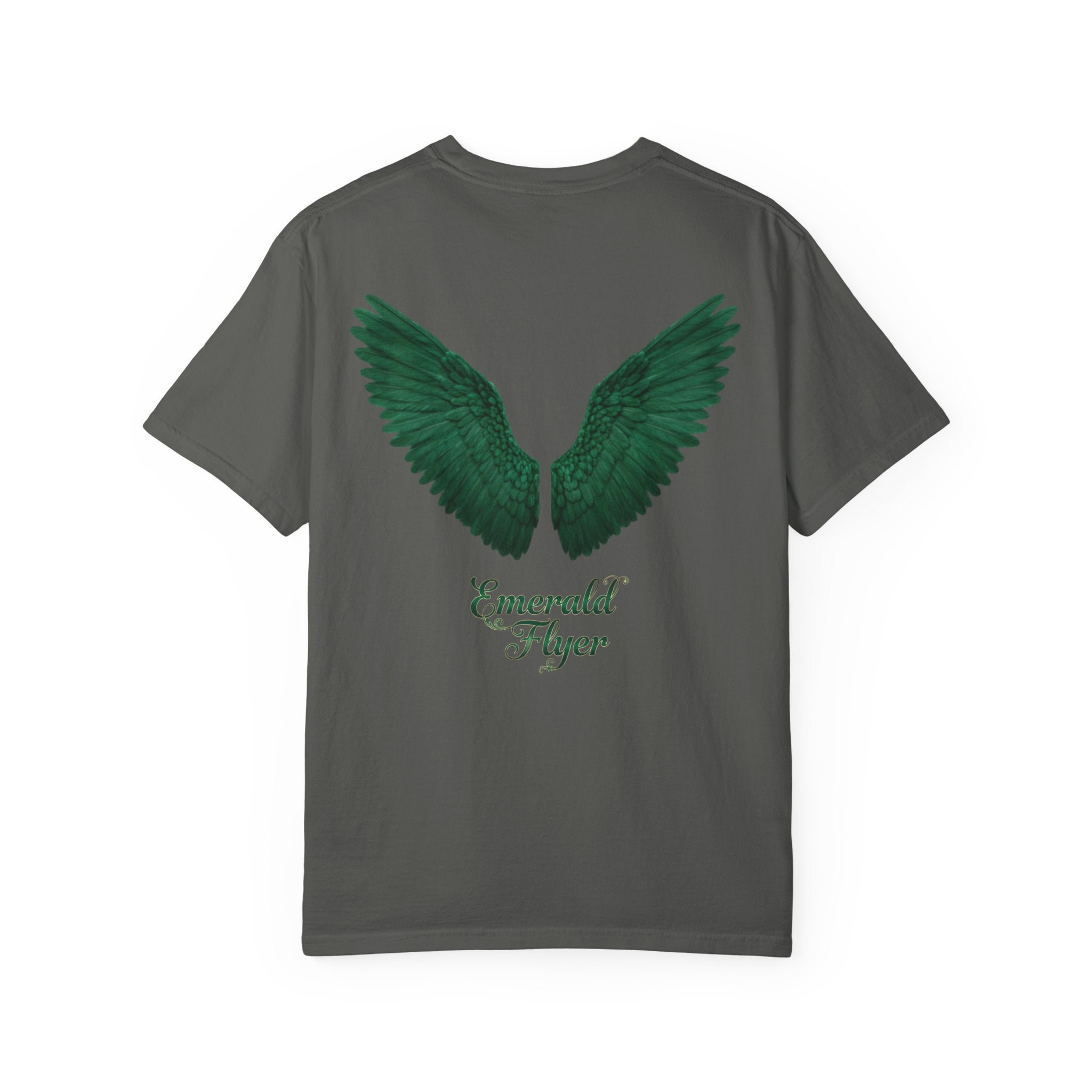 Emerald Flyer T-Shirt — 'Born to Fly' Wing Graphic