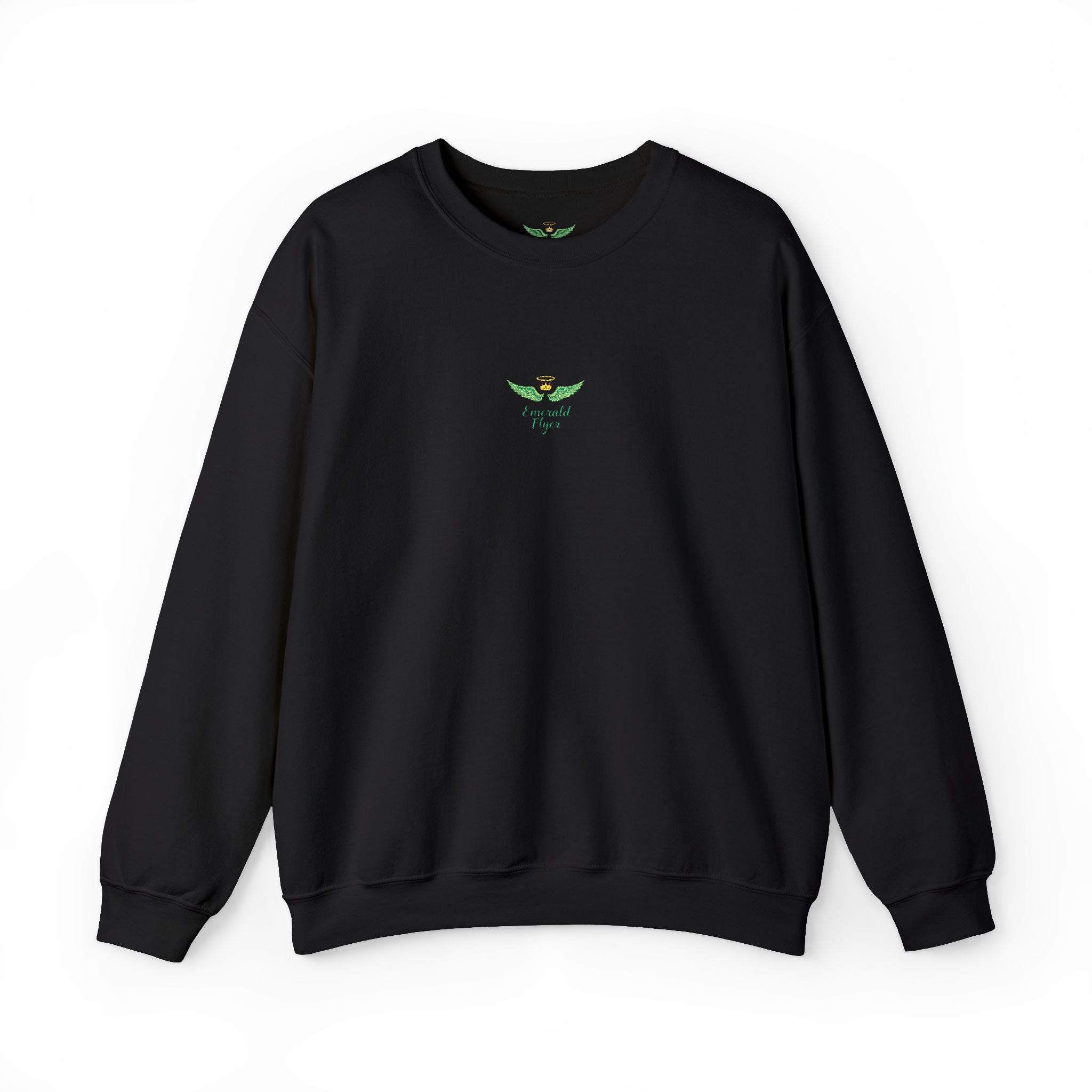 White Crewneck Sweatshirt with Tiny Green Plant Embroidery – “Plant Babe” Minimal Floral Design