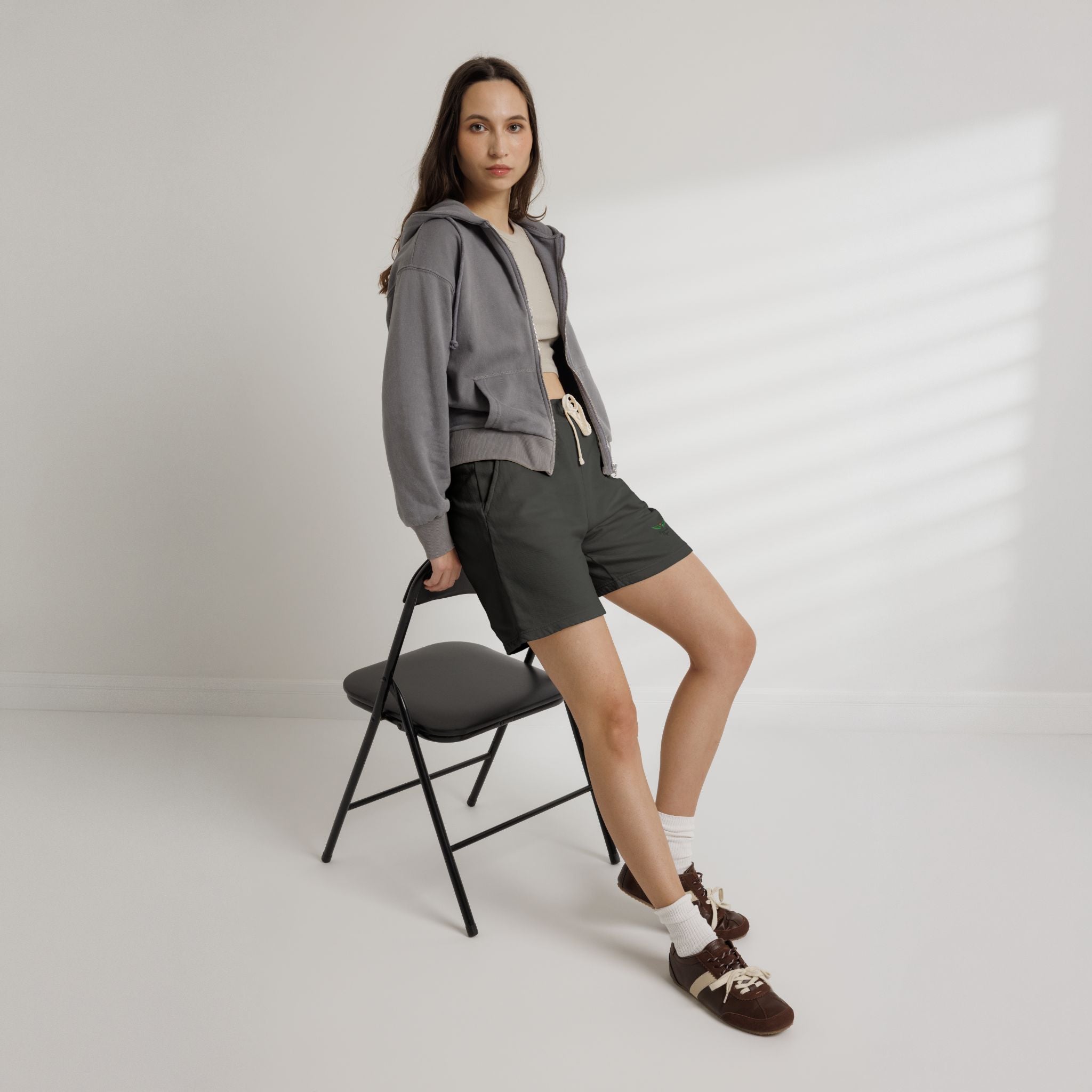 Emerald Flyer Fleece Sweat Shorts — Lightweight Garment-Dyed Lounge Shorts