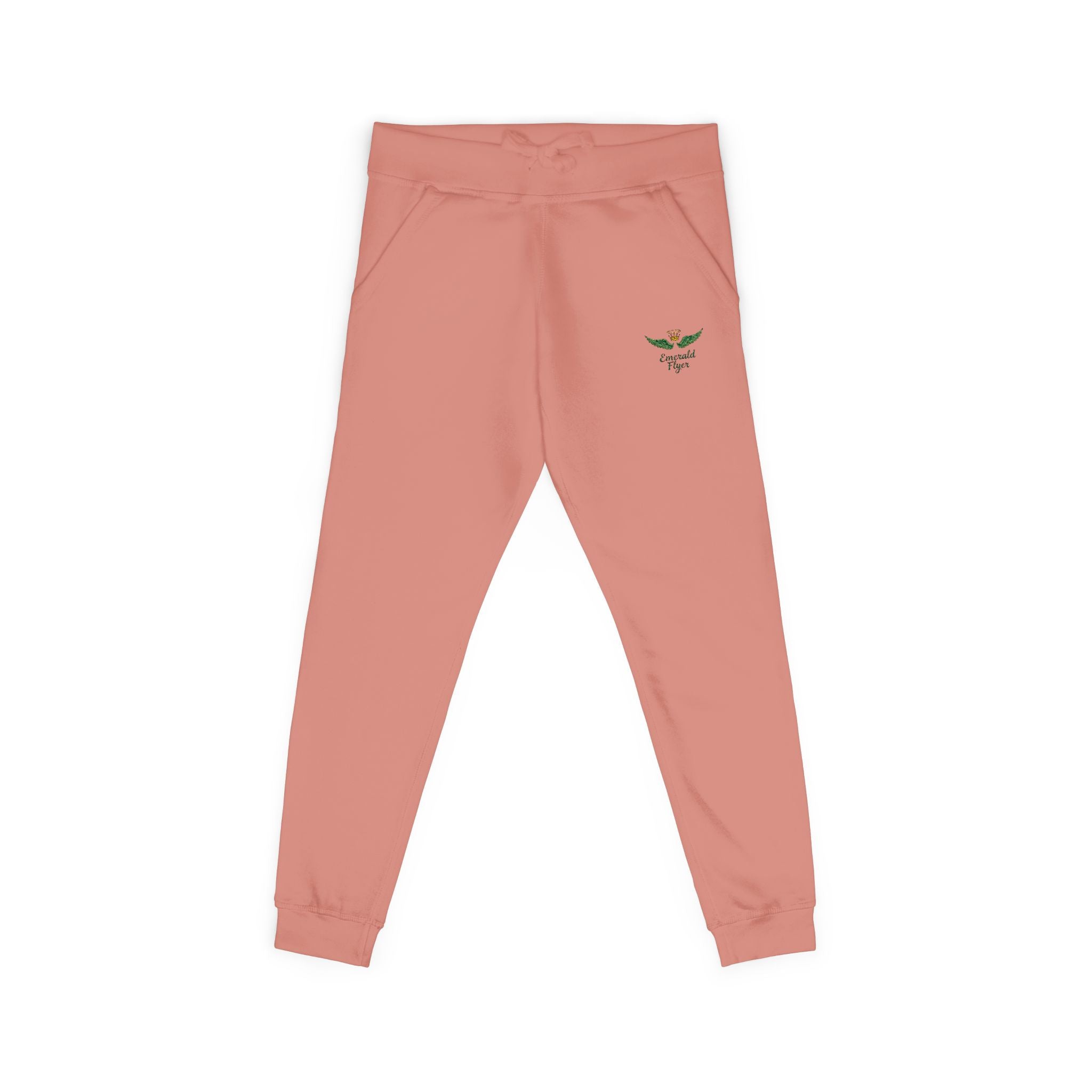 Embroidered Rose Pink Sweatpants | Cozy Fleece Joggers