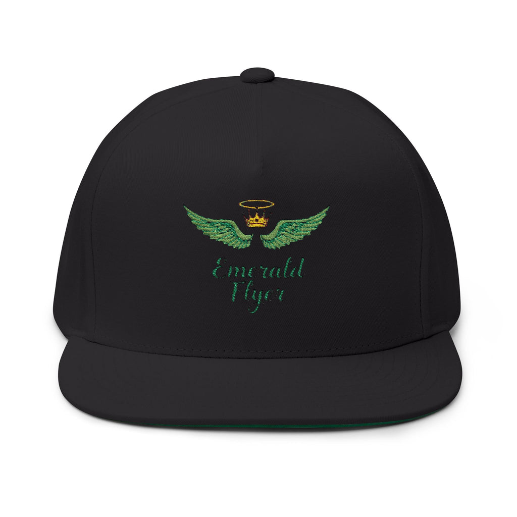 Emerald Flyer winged crown embroidery Flat Bill Cap | baseball snapback