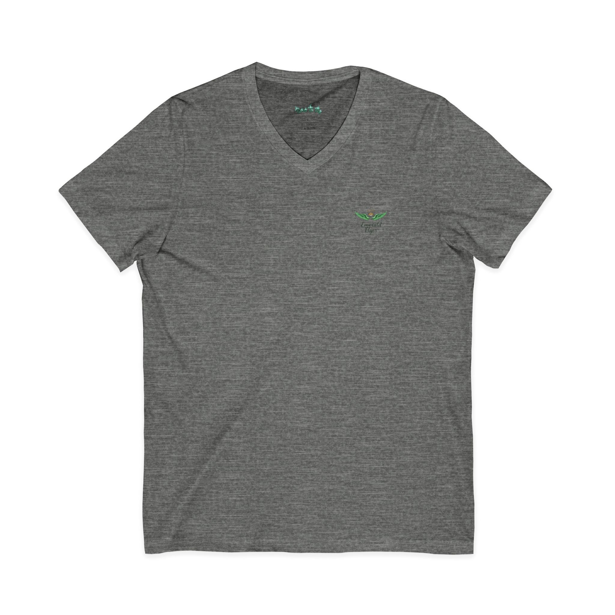 Minimal 'Grow Wild' V-Neck Tee — Small Leaf Chest Graphic, Eco Casual Shirt