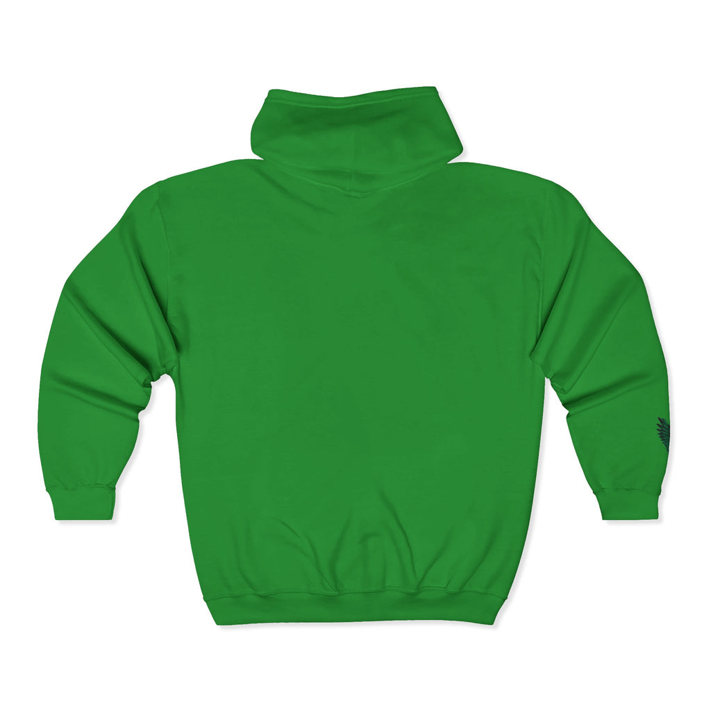 Emerald Flyer feather cuff zip hoodie
