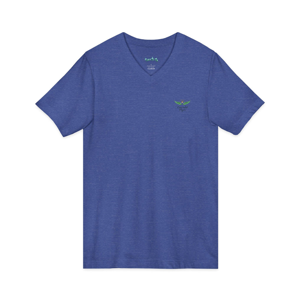 Minimal 'Grow Wild' V-Neck Tee — Small Leaf Chest Graphic, Eco Casual Shirt