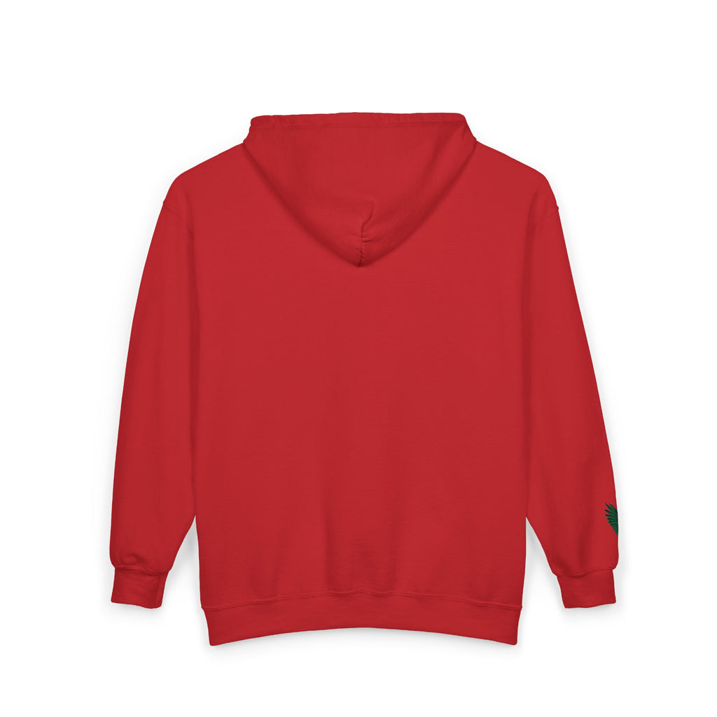 Emerald Flyer feather cuff zip hoodie