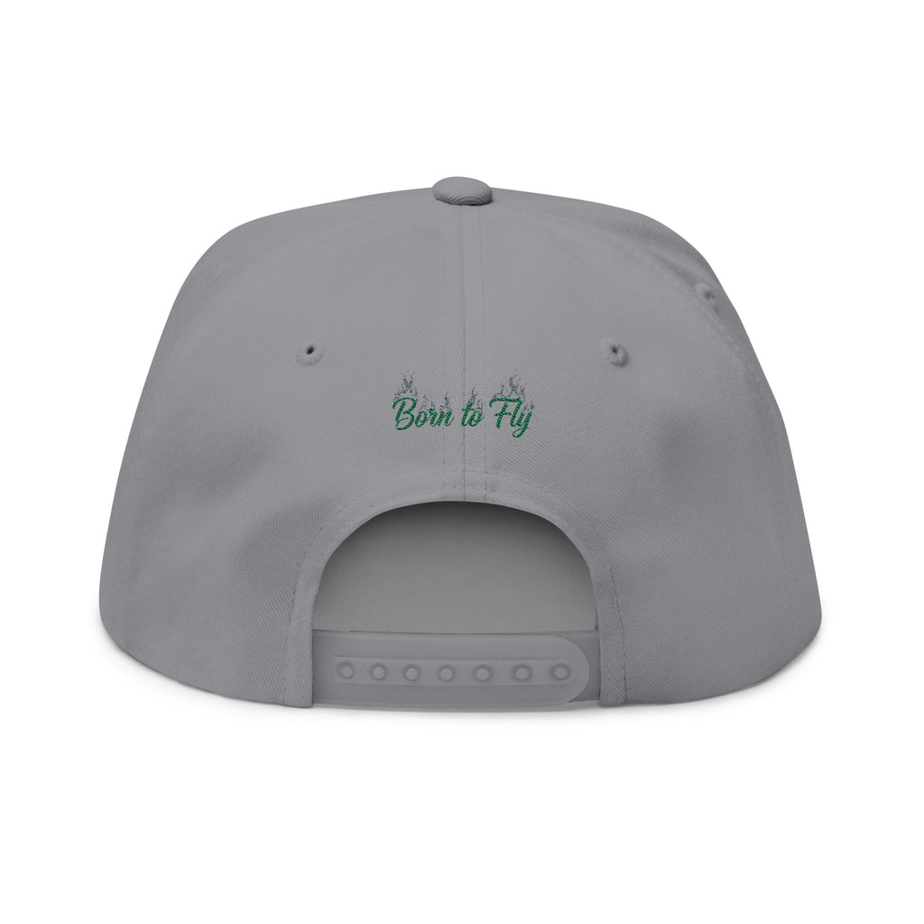 Emerald Flyer winged crown embroidery Flat Bill Cap | baseball snapback
