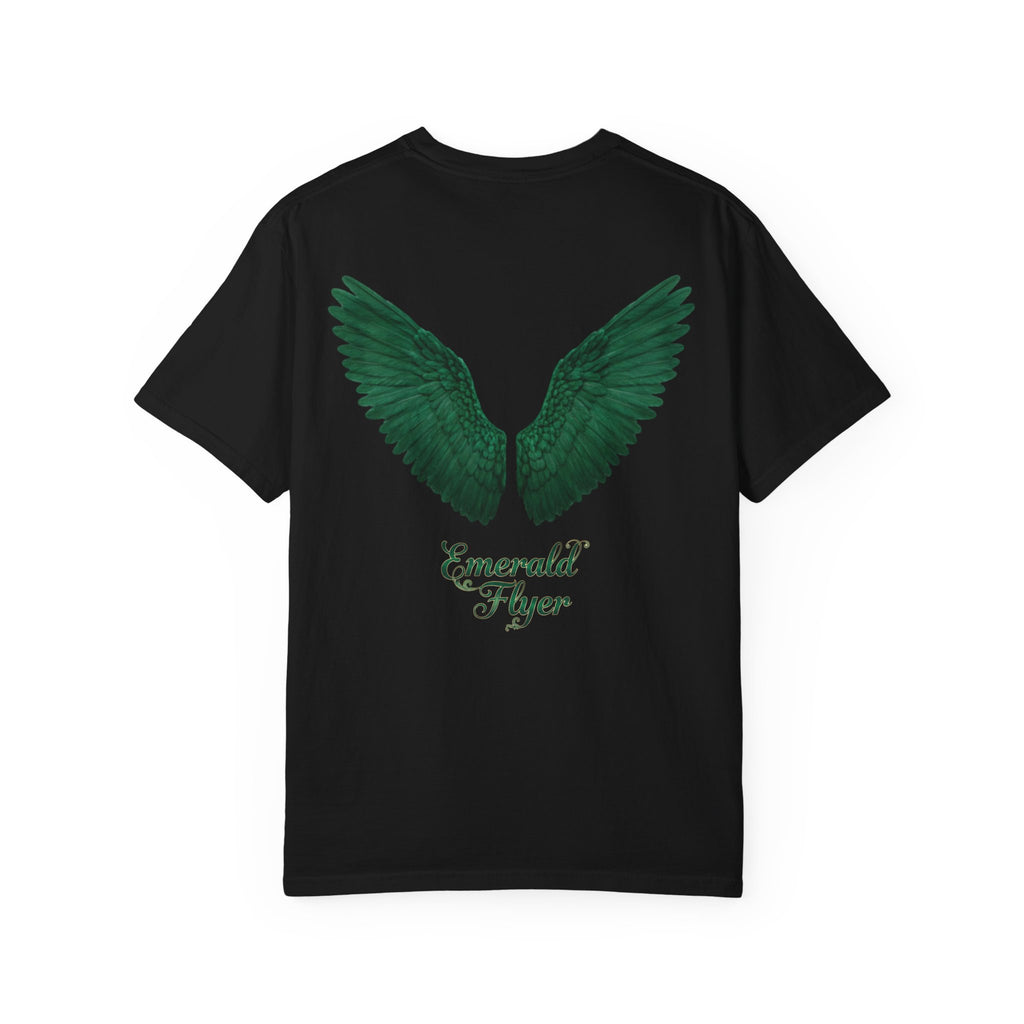 Emerald Flyer T-Shirt — 'Born to Fly' Wing Graphic