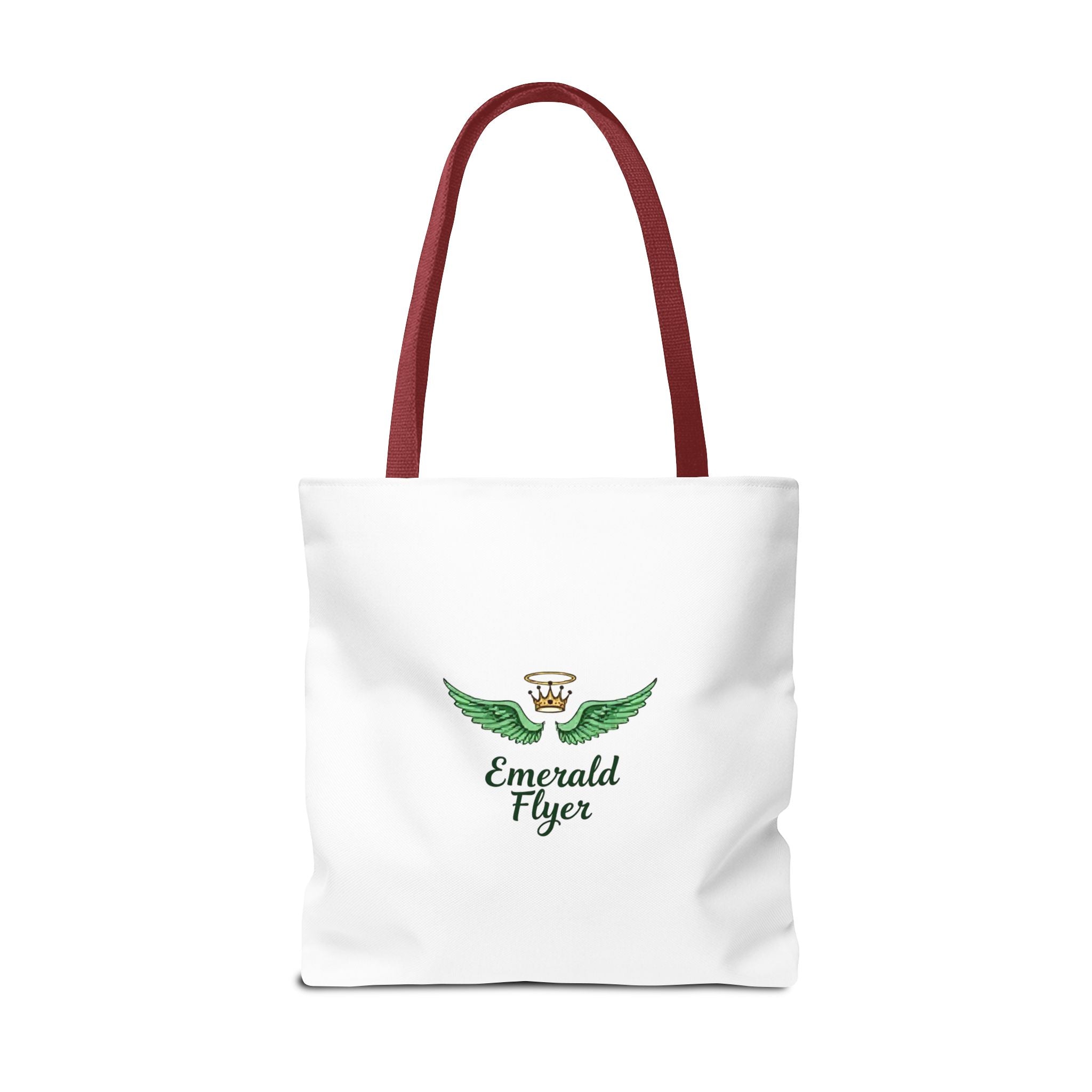Emerald Wings Tote Bag — "Born to Fly" / "Emerald Flyer" Printed Tote